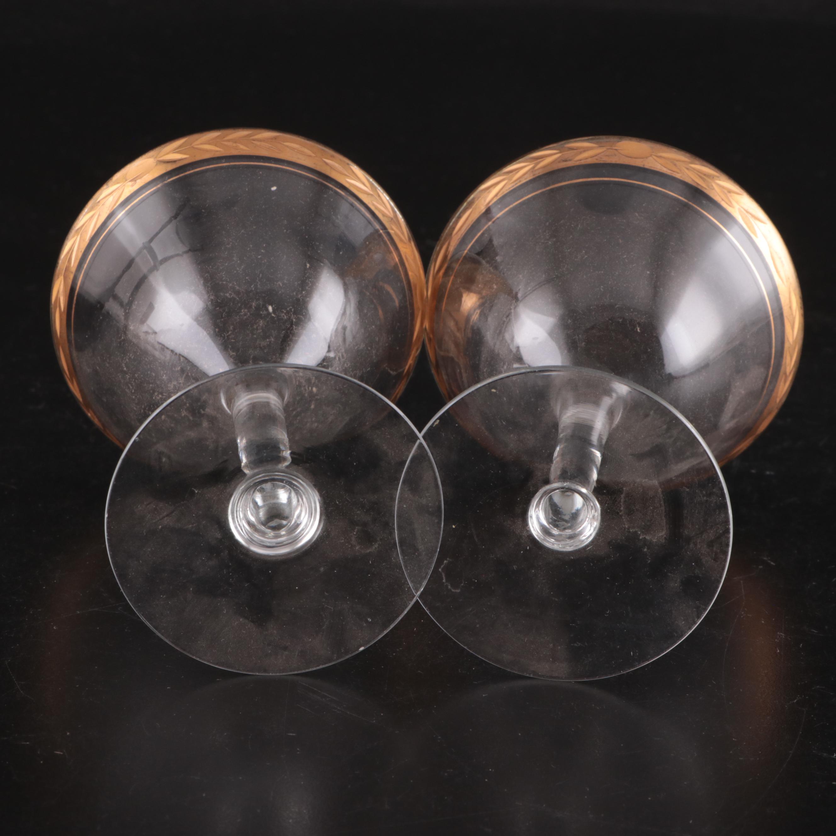 Tiffin-Franciscan and Other Gilt Rimmed Stemware and Glasses