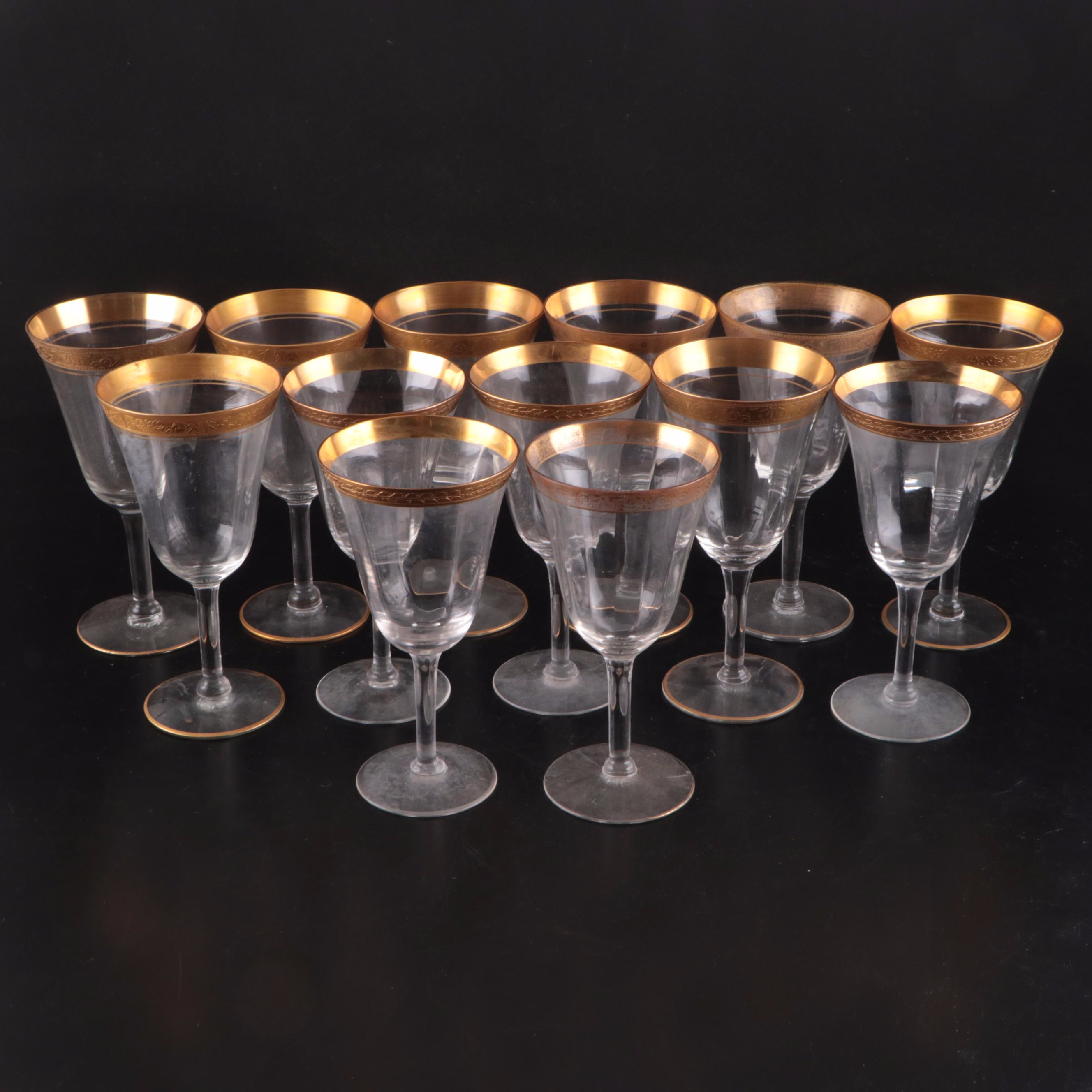 Tiffin-Franciscan and Other Gilt Rimmed Stemware and Glasses