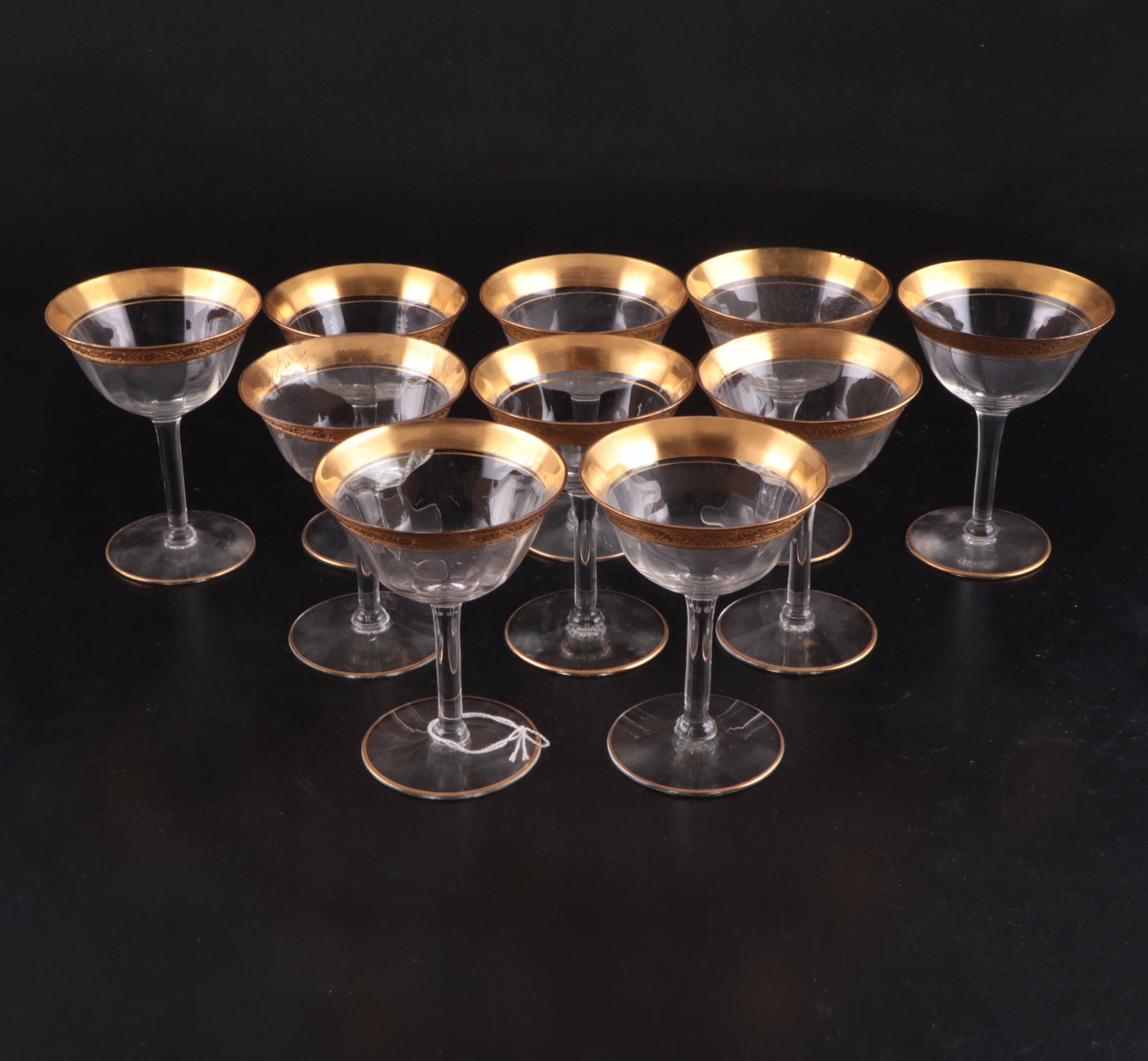 Tiffin-Franciscan and Other Gilt Rimmed Stemware and Glasses