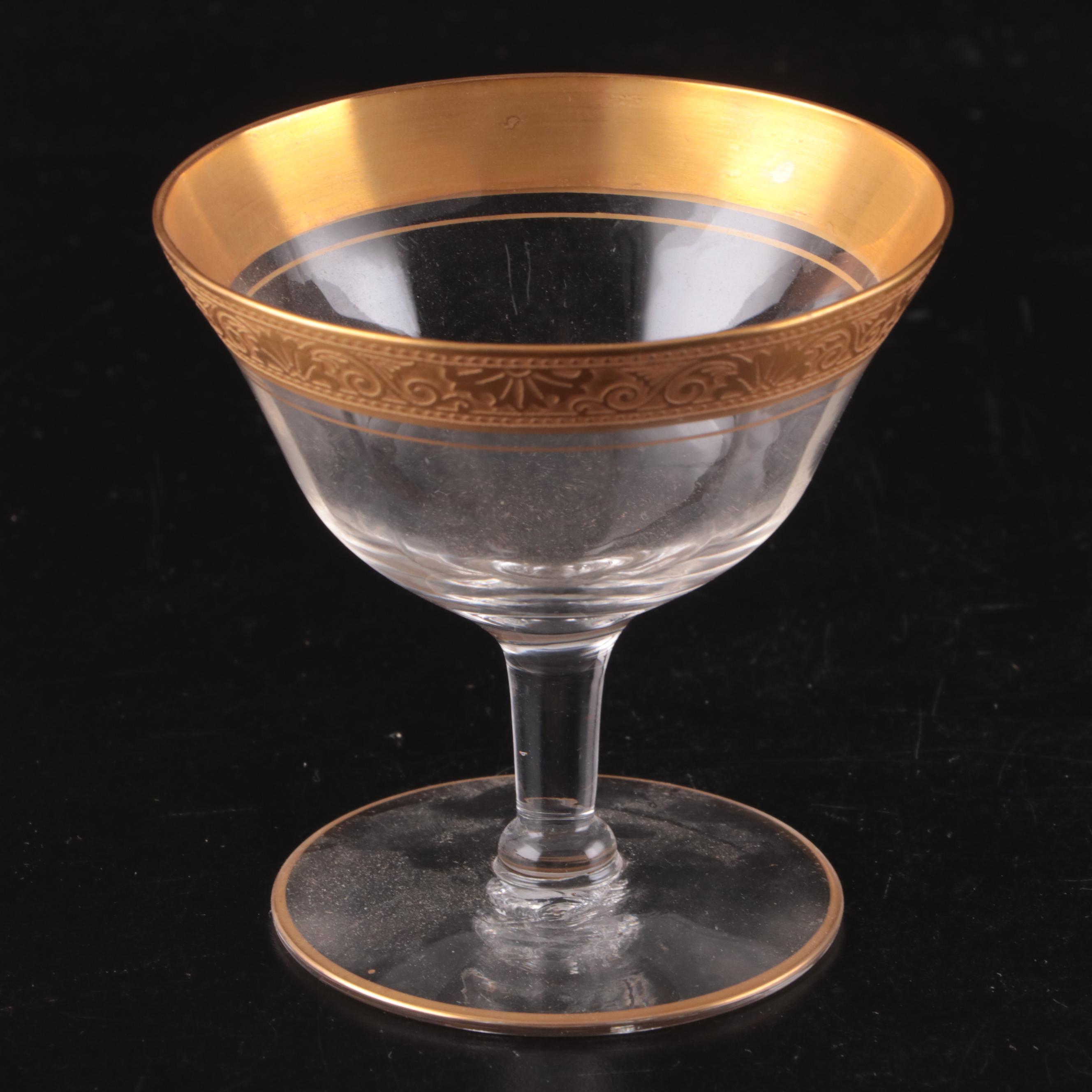 Tiffin-Franciscan and Other Gilt Rimmed Stemware and Glasses