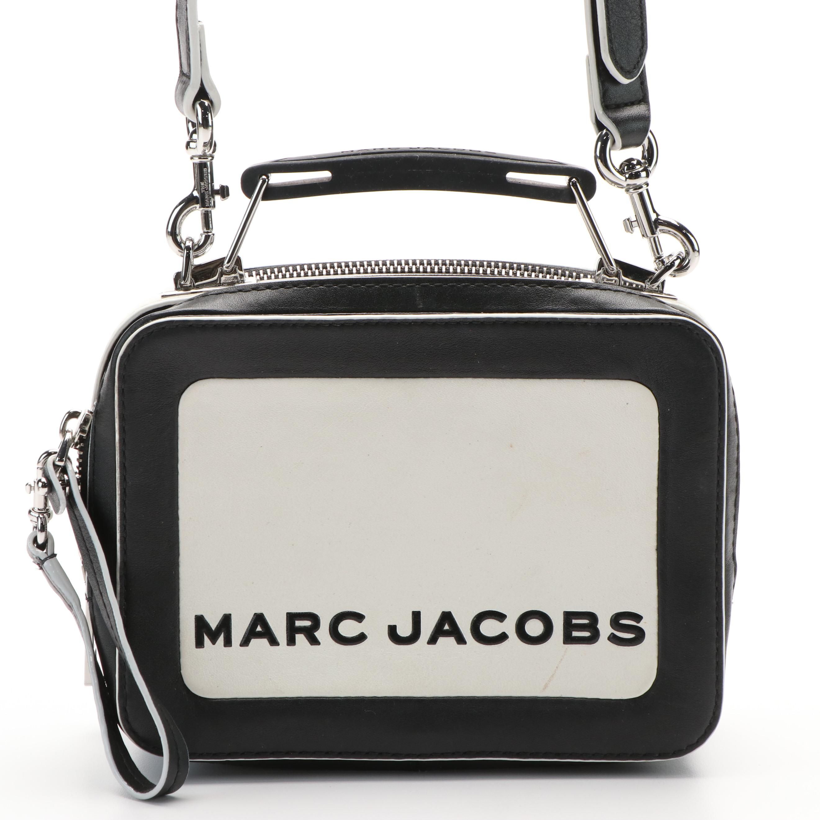 Marc Jacobs The Box Crossbody Bag in Black and White Leather EBTH