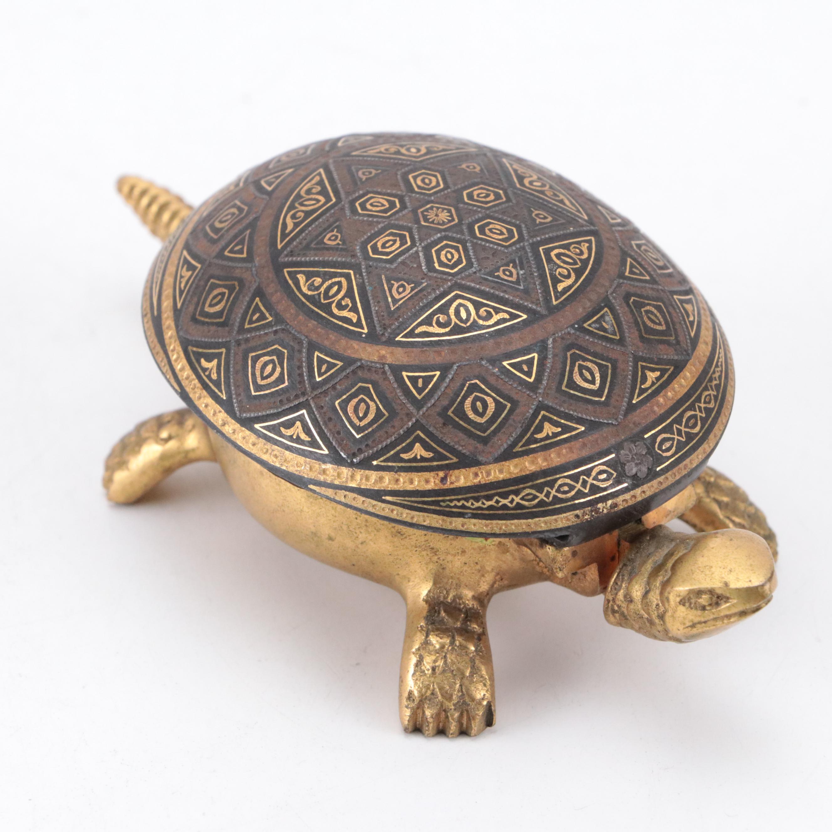 Boj Eibar Espana Brass Damascene Hotel Lobby Bell, Mid-20th Century