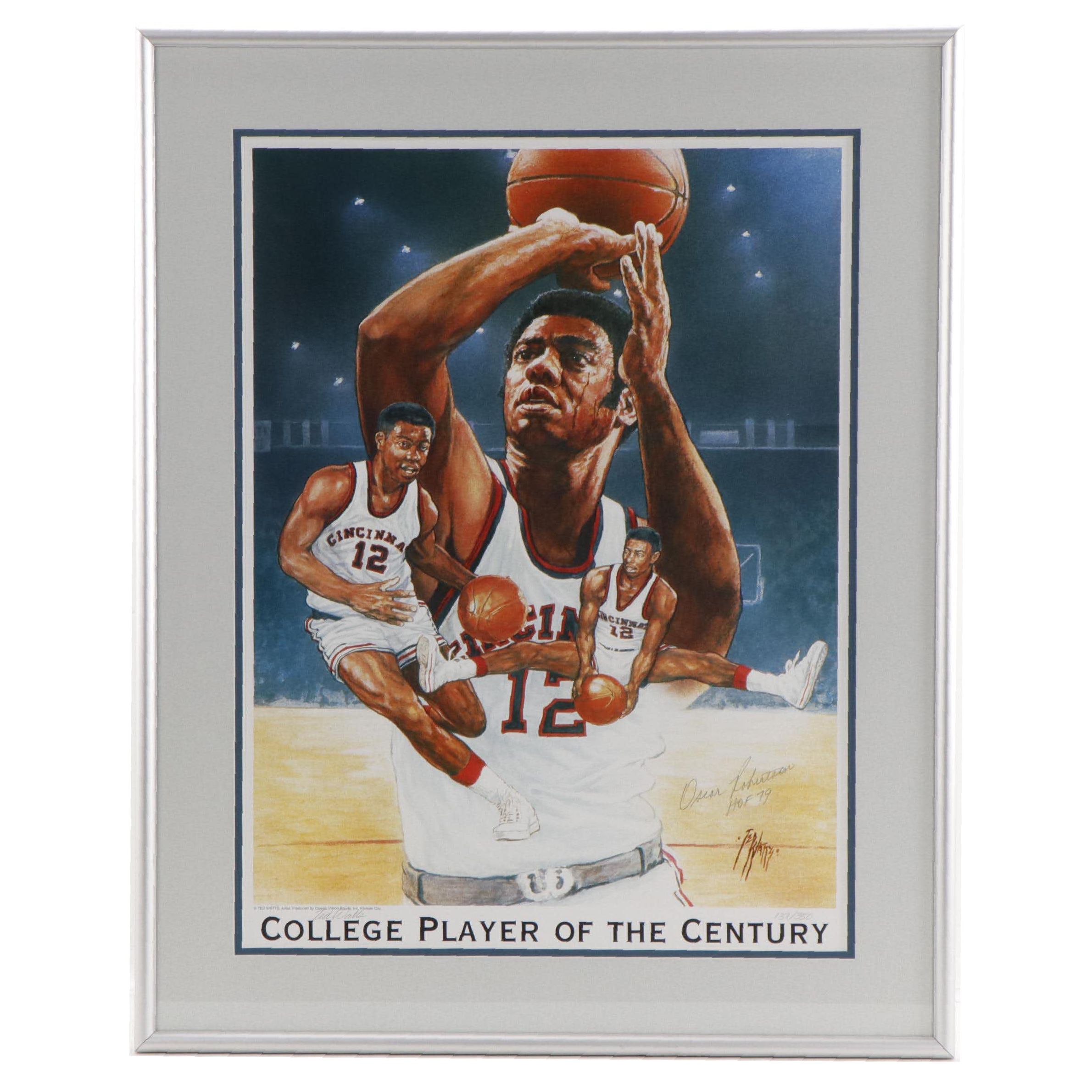 Ted Watts Offset Lithograph Poster "College Player of the Century," 2001