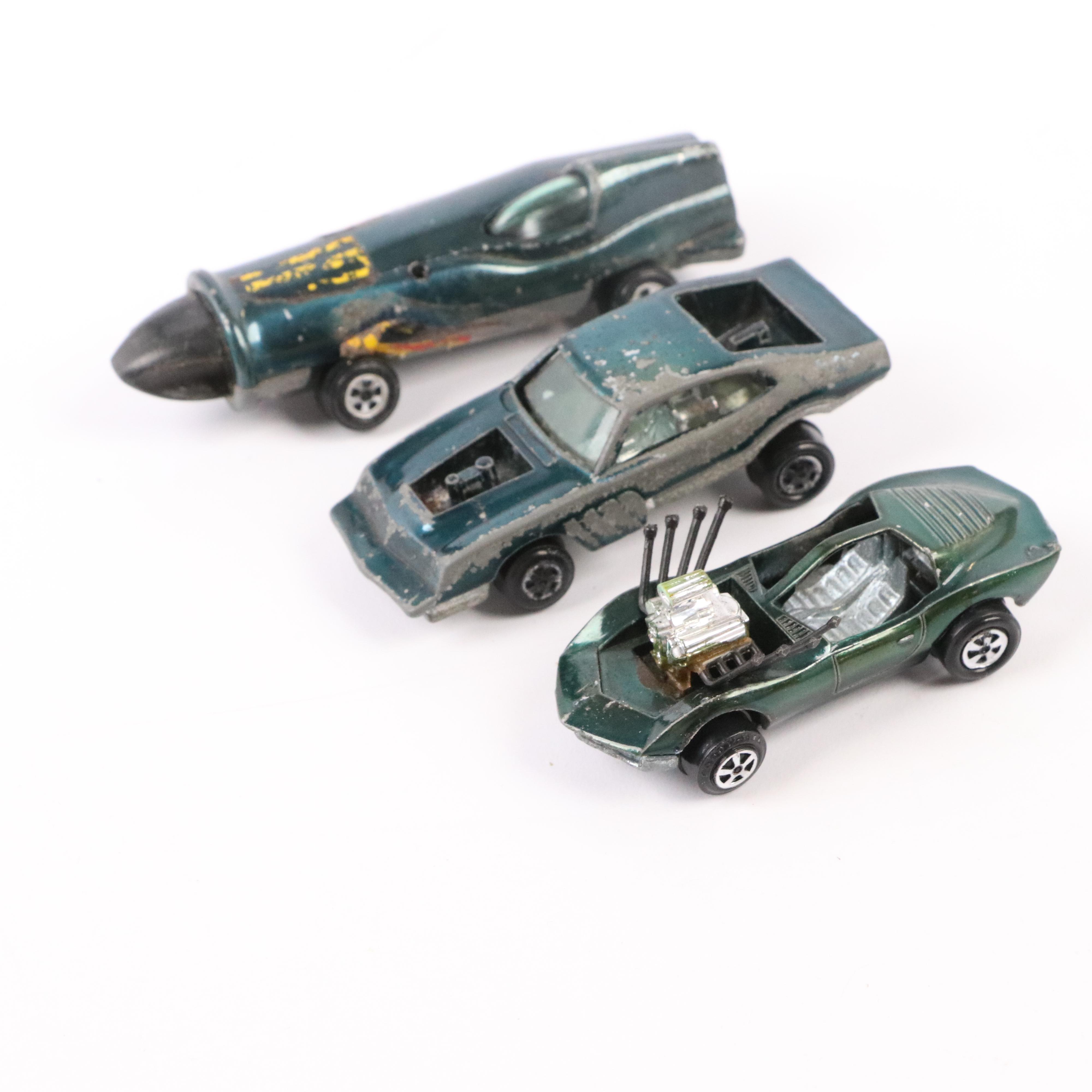 Johnny Lightning Diecast Cars Including Gold "Wasp", "Monster", "Vicious Vette"