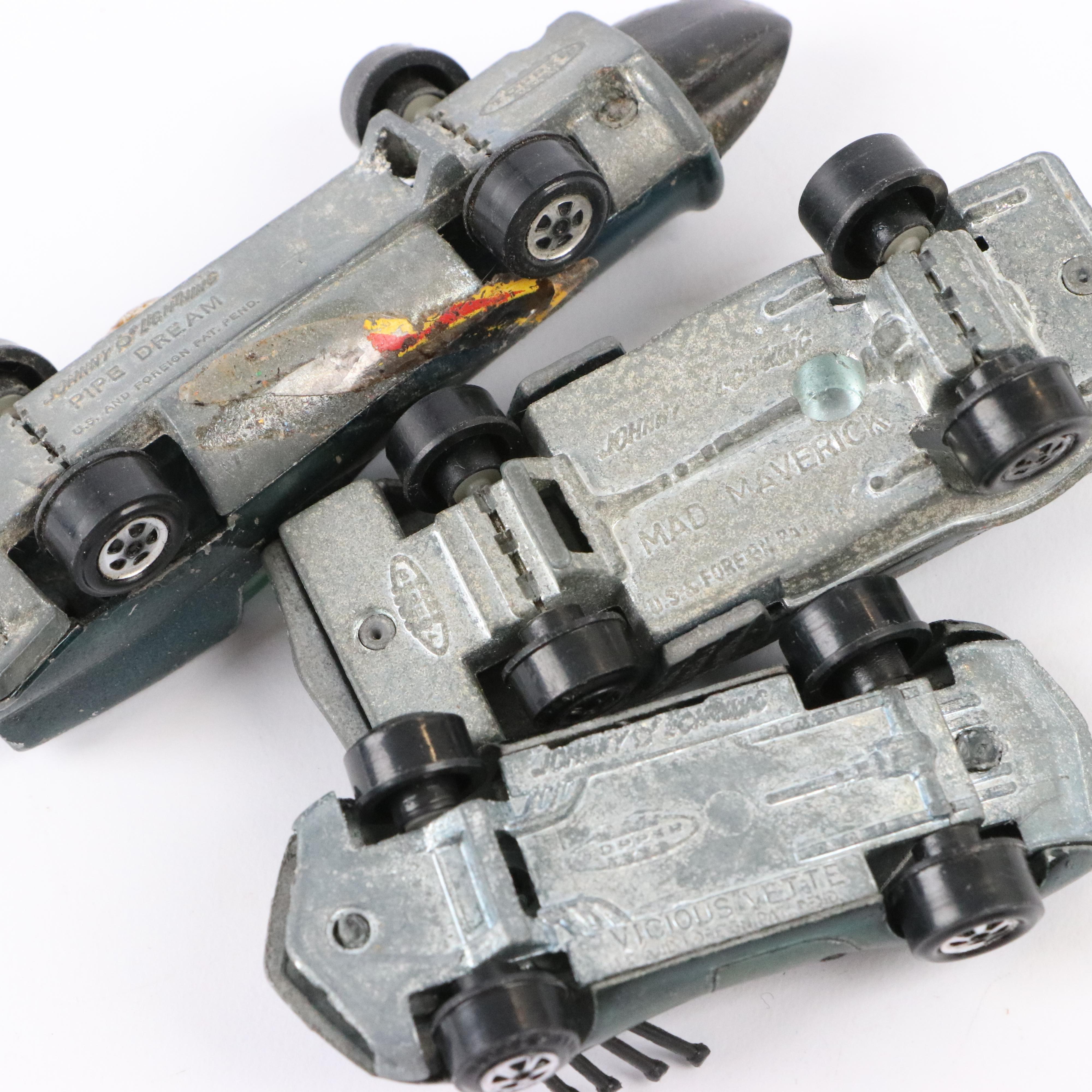 Johnny Lightning Diecast Cars Including Gold "Wasp", "Monster", "Vicious Vette"