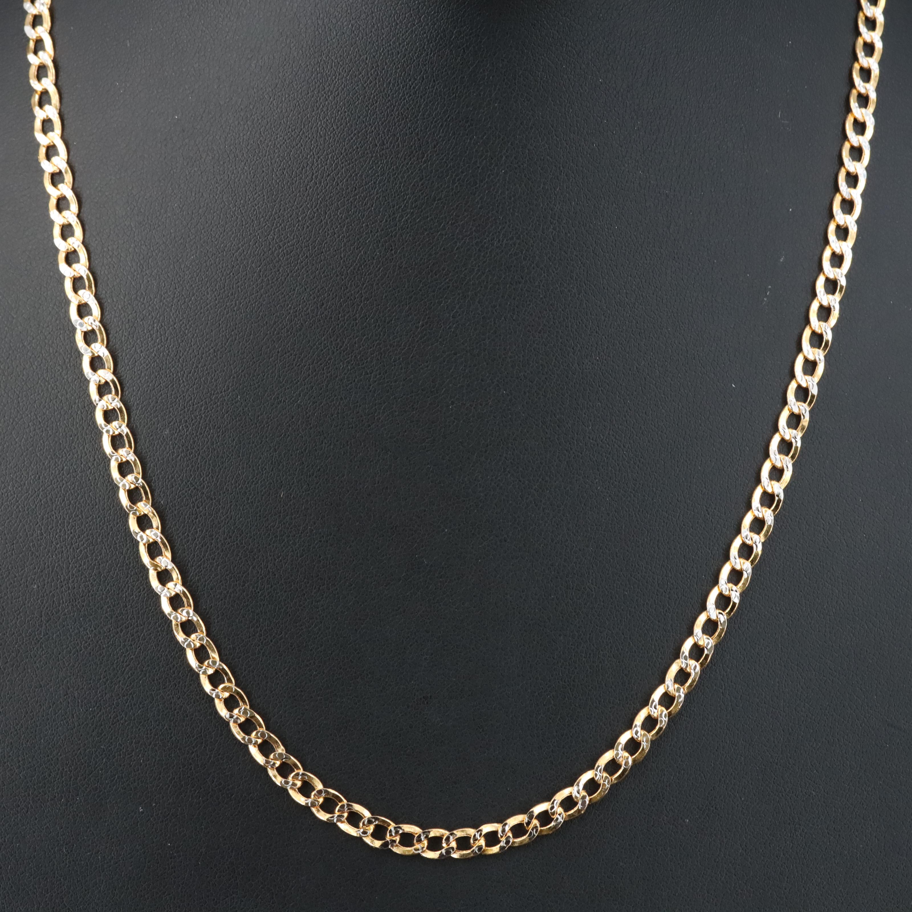 14K Two-Tone Gold Curb Chain Necklace