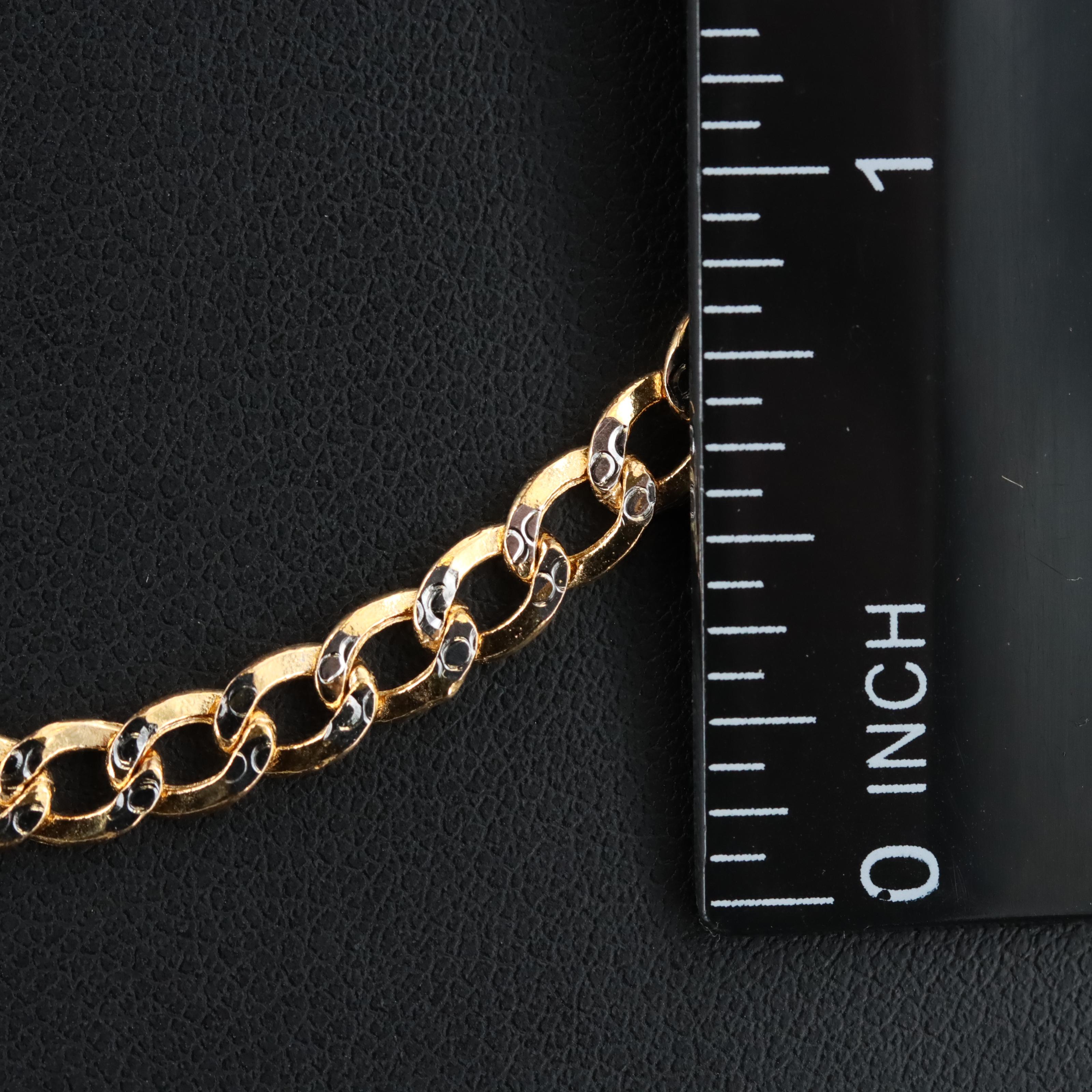 14K Two-Tone Gold Curb Chain Necklace