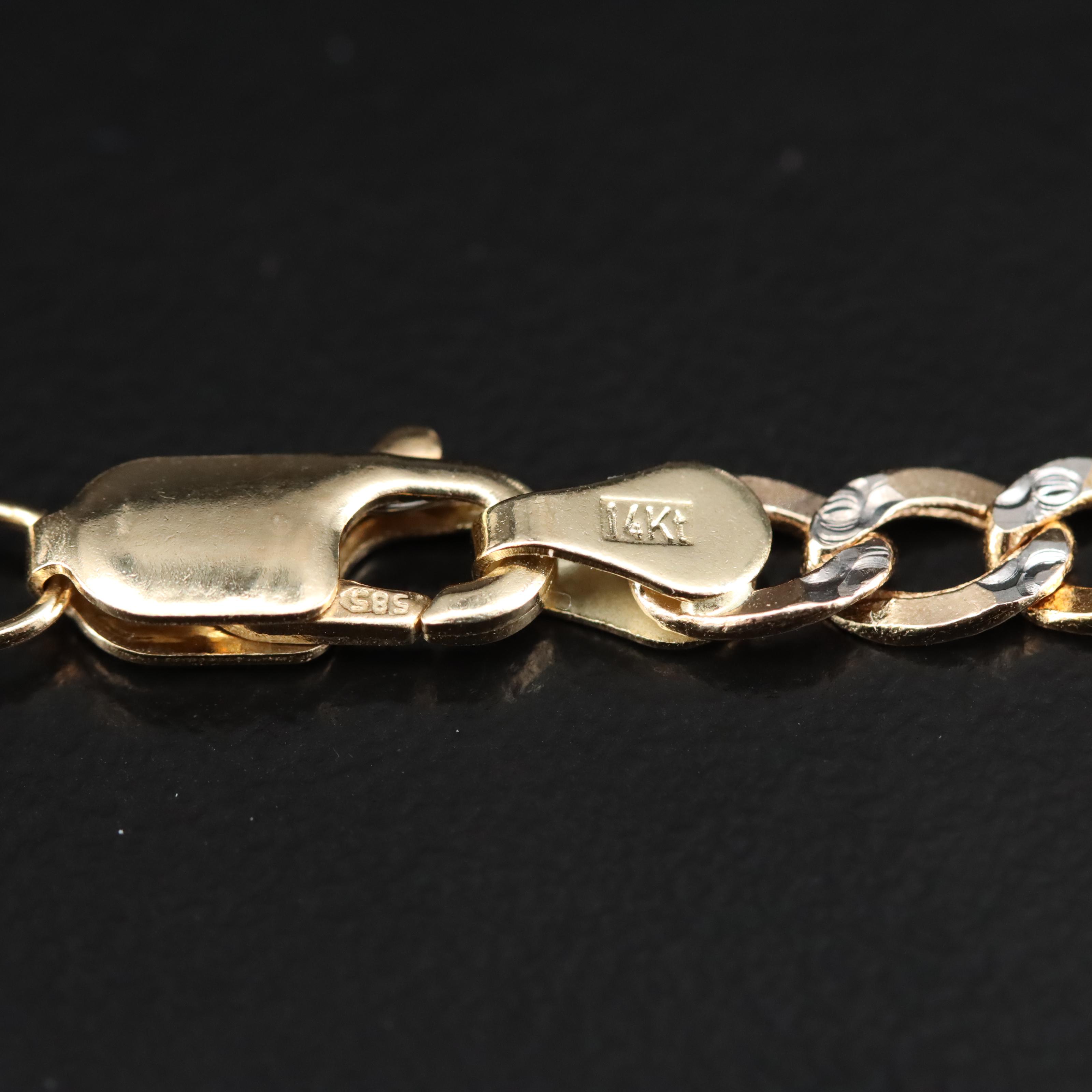 14K Two-Tone Gold Curb Chain Necklace
