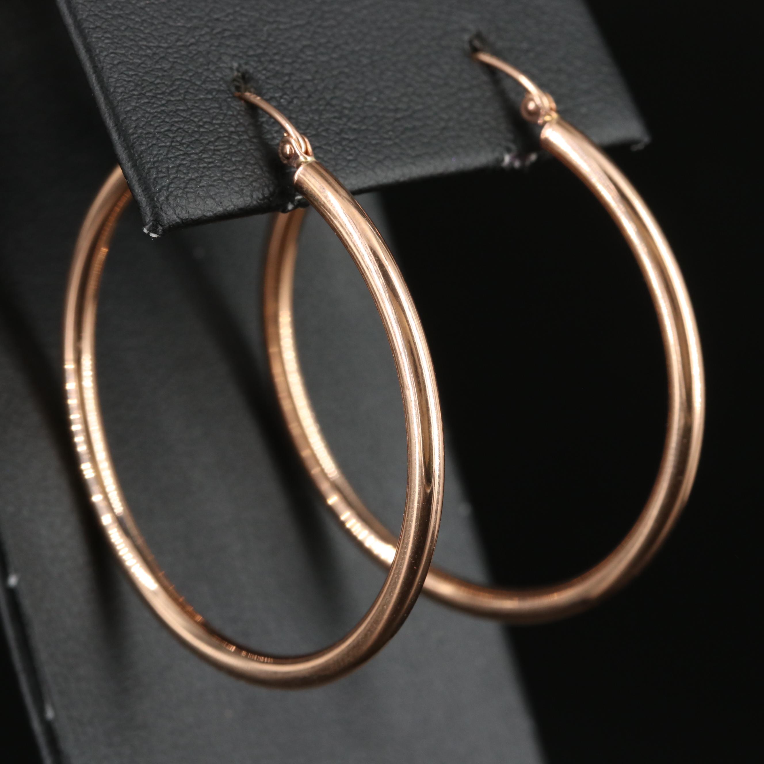 14K Rose Gold Hoop Earrings