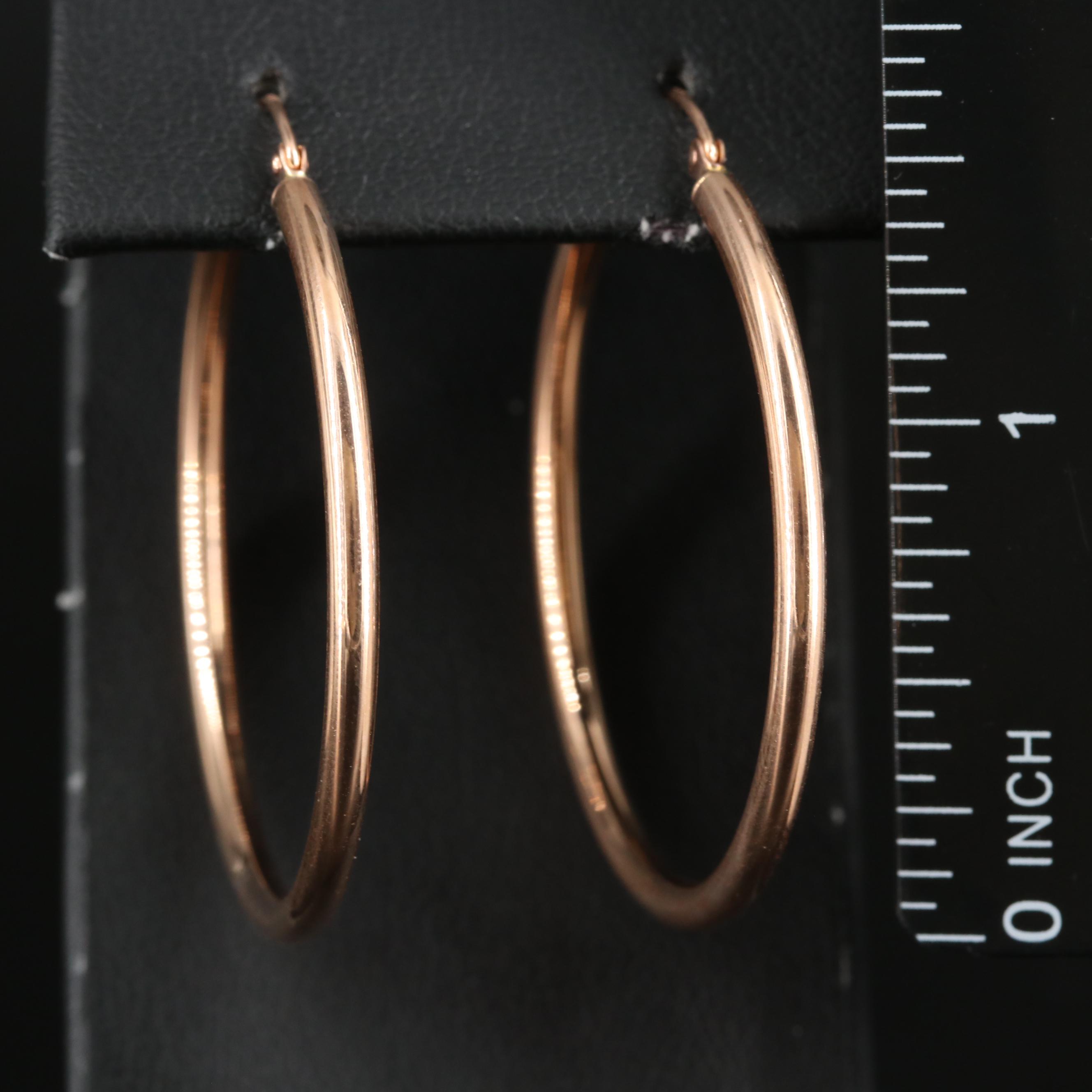 14K Rose Gold Hoop Earrings