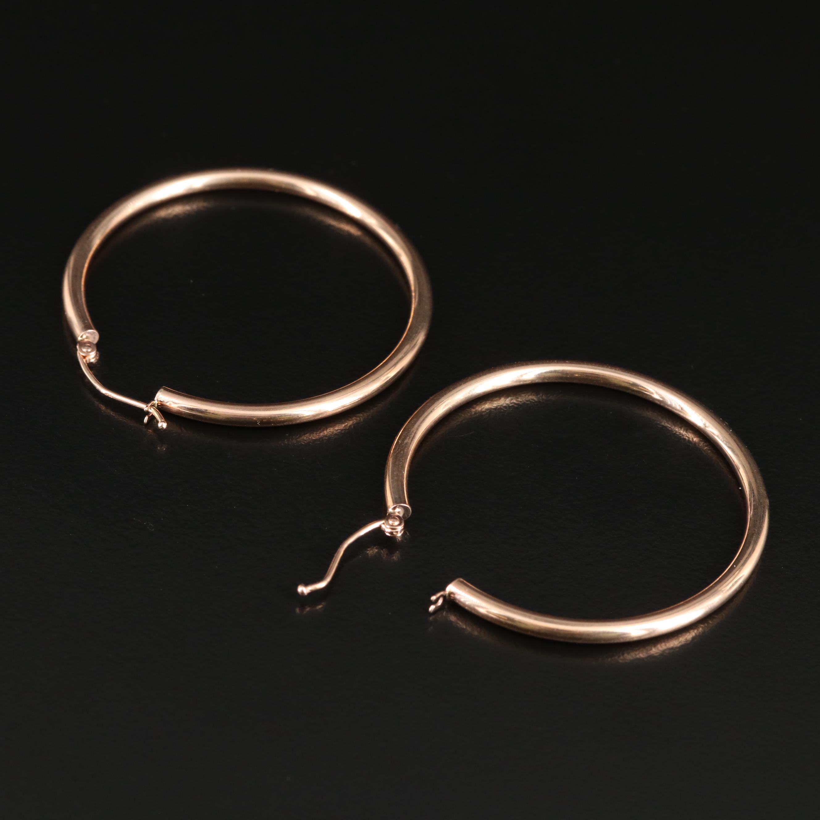 14K Rose Gold Hoop Earrings