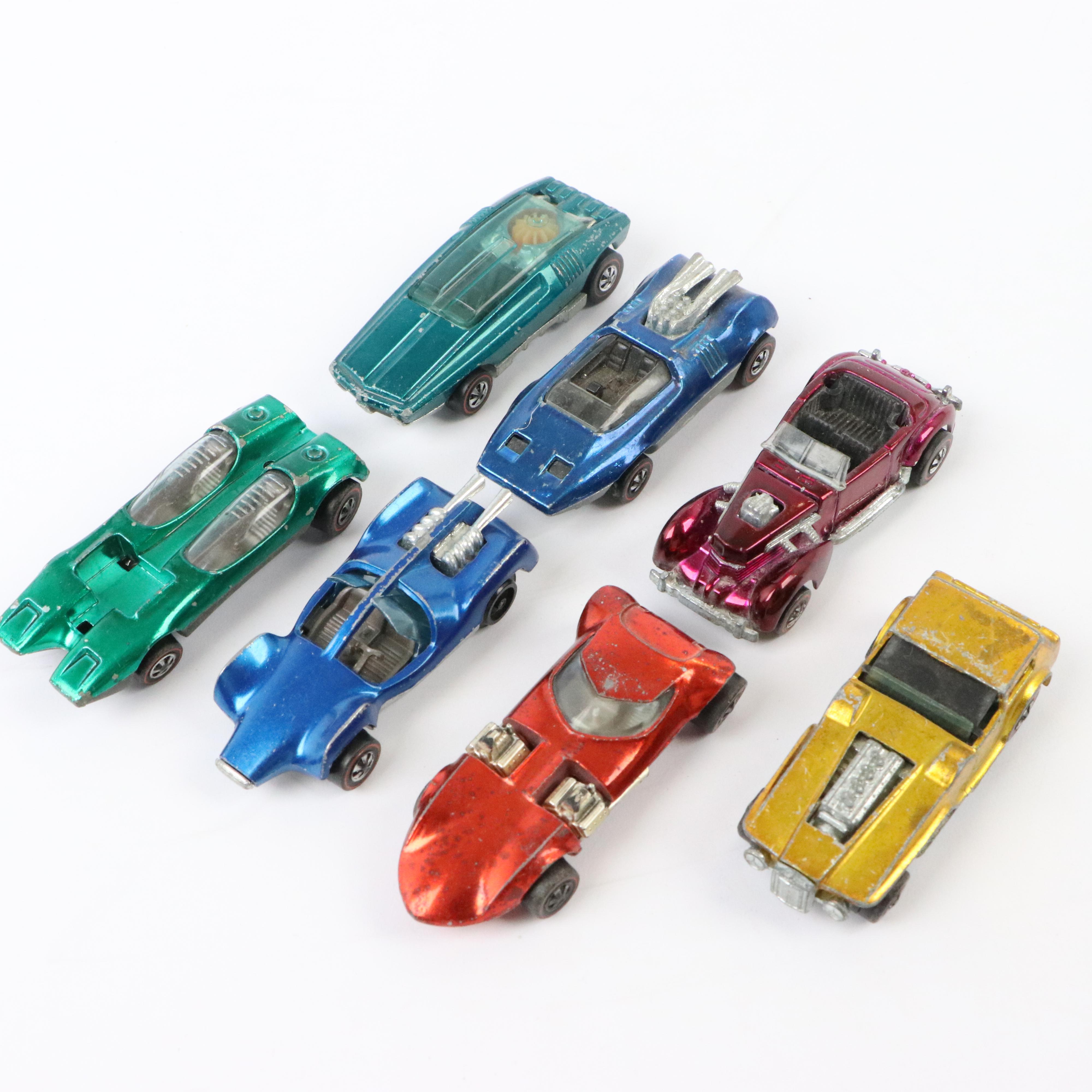 Hot Wheels Redline Diecast Cars Including "Peeping Bomb" and "Whip Creamer"