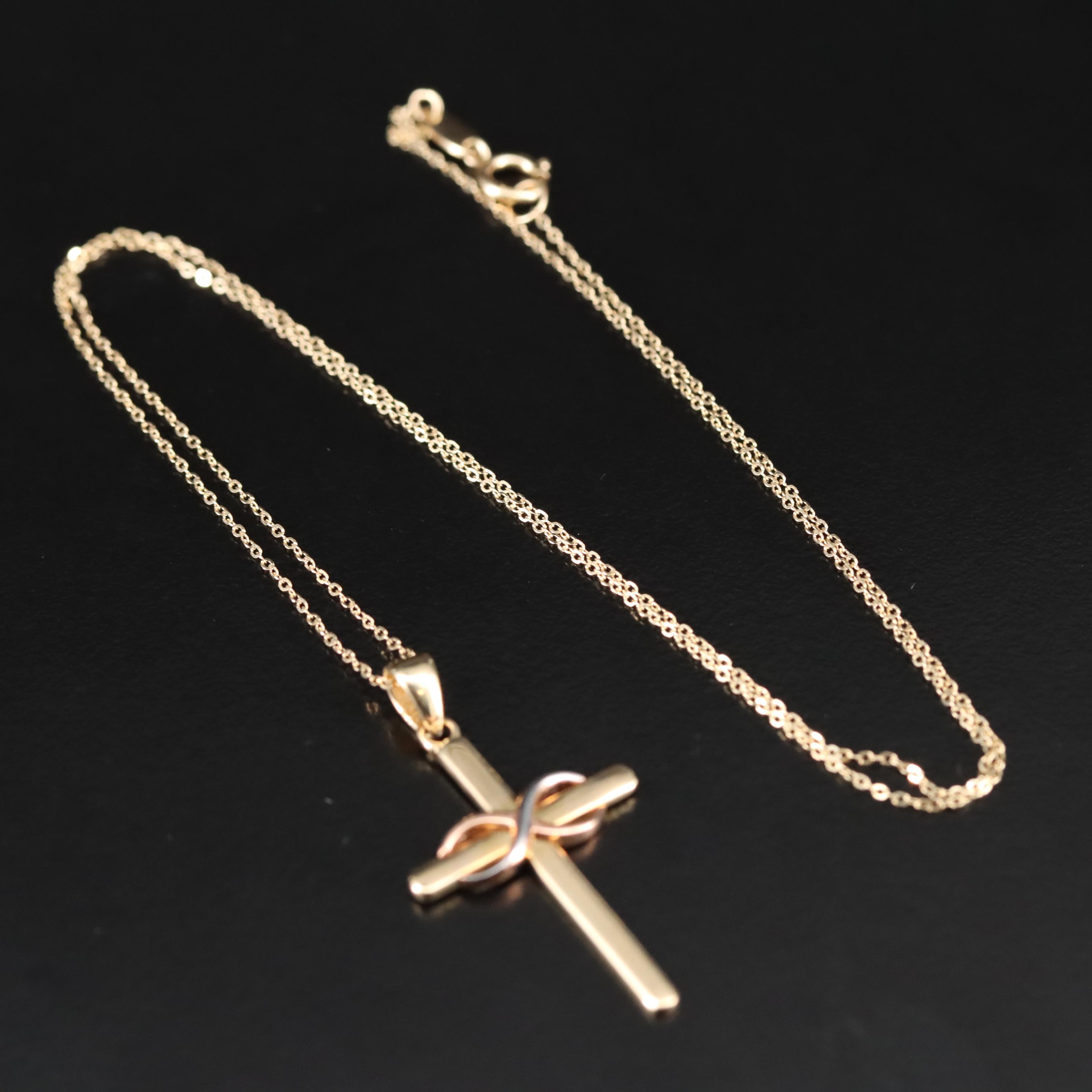 14K Cross Necklace