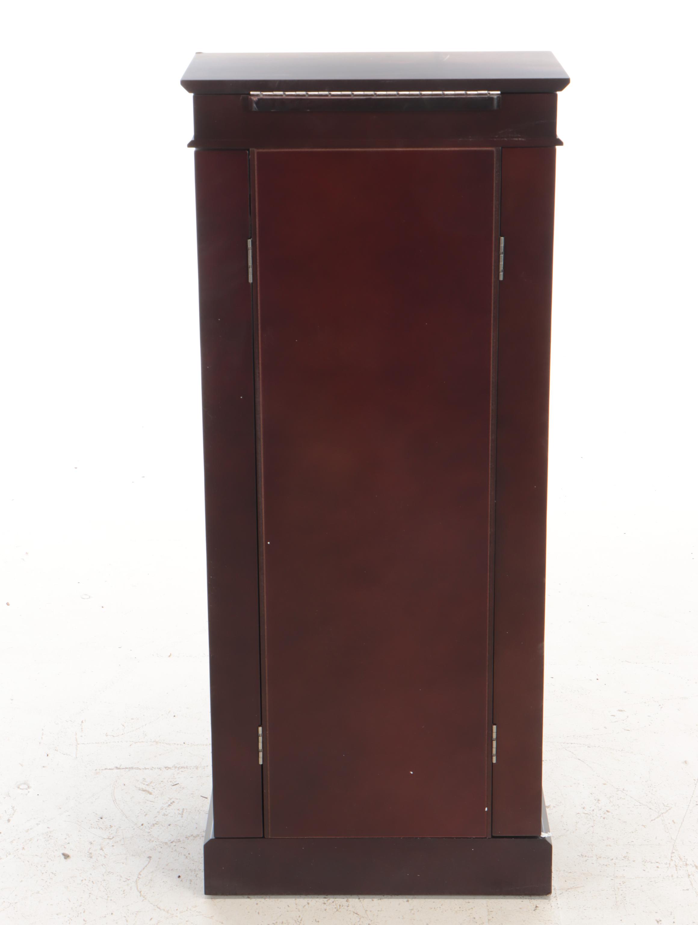 Olympia Dark Walnut Finish Wooden Jewelry Armoire