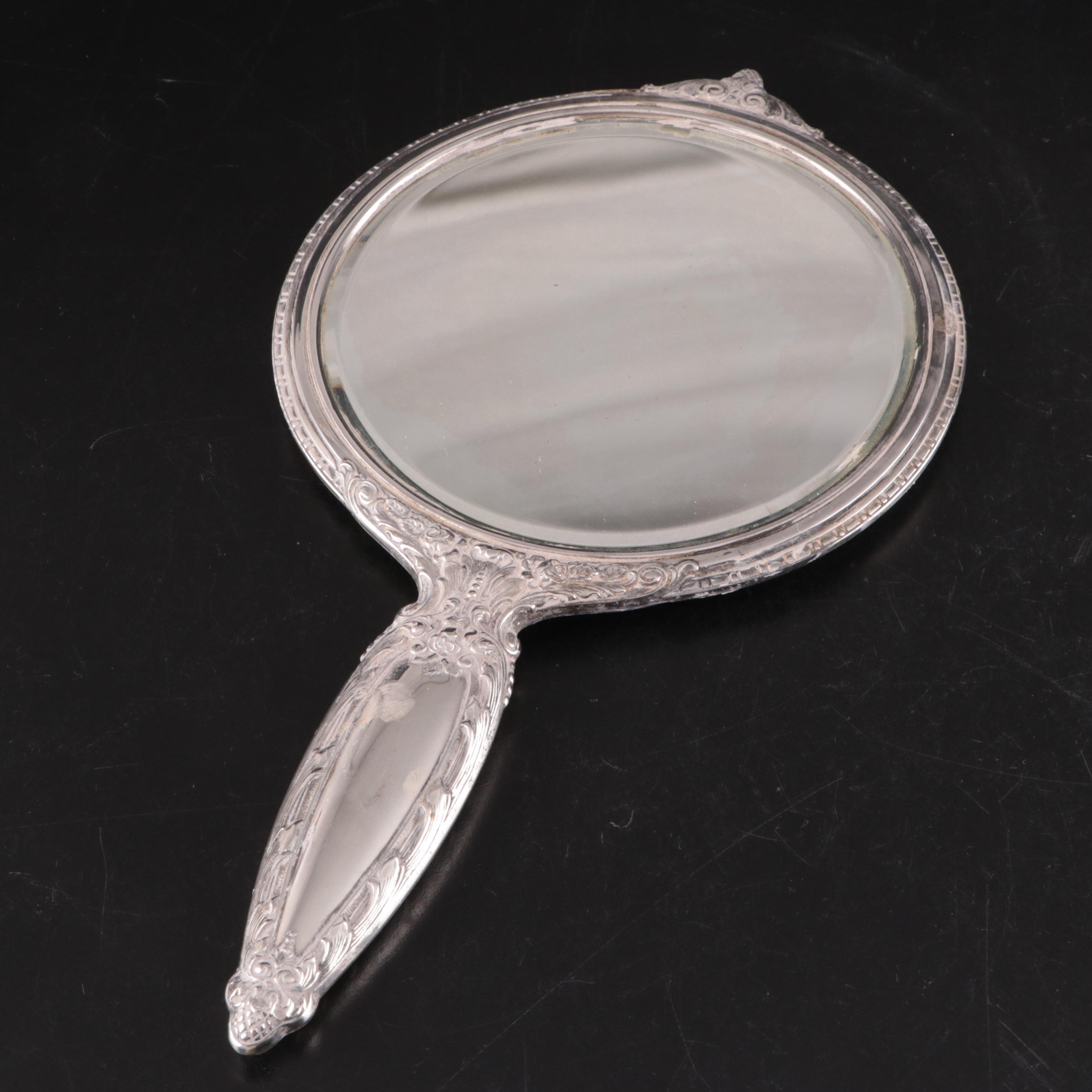 Sterling Silver Hand Held Mirror and Brush with More Vanity Accessories