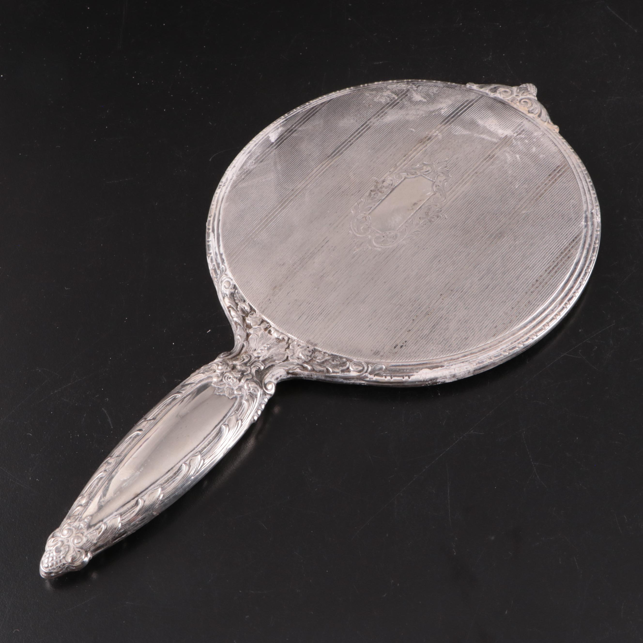 Sterling Silver Hand Held Mirror and Brush with More Vanity Accessories