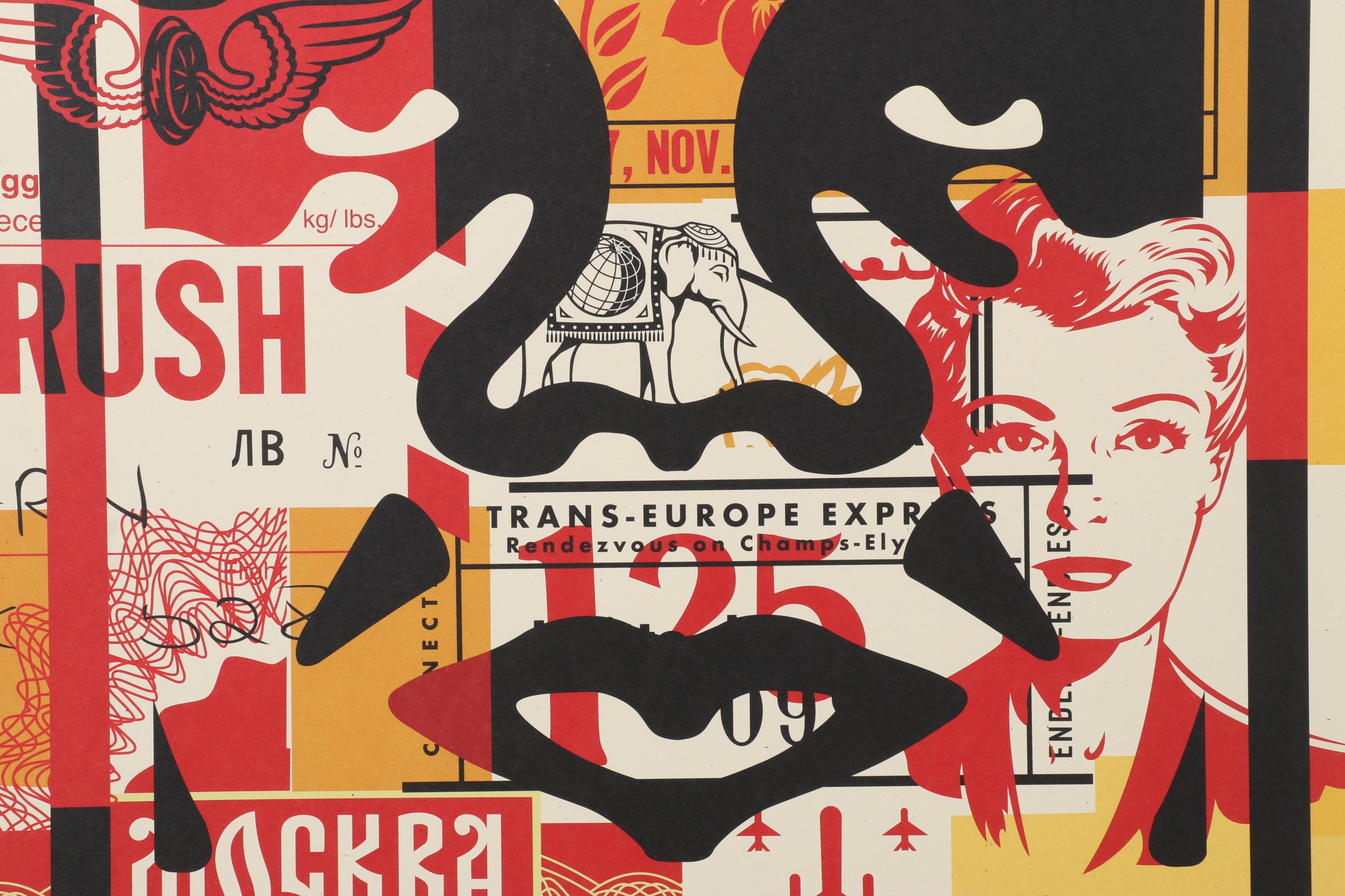 Shepard Fairey Serigraph "OBEY Collage Icon Middle," 2023