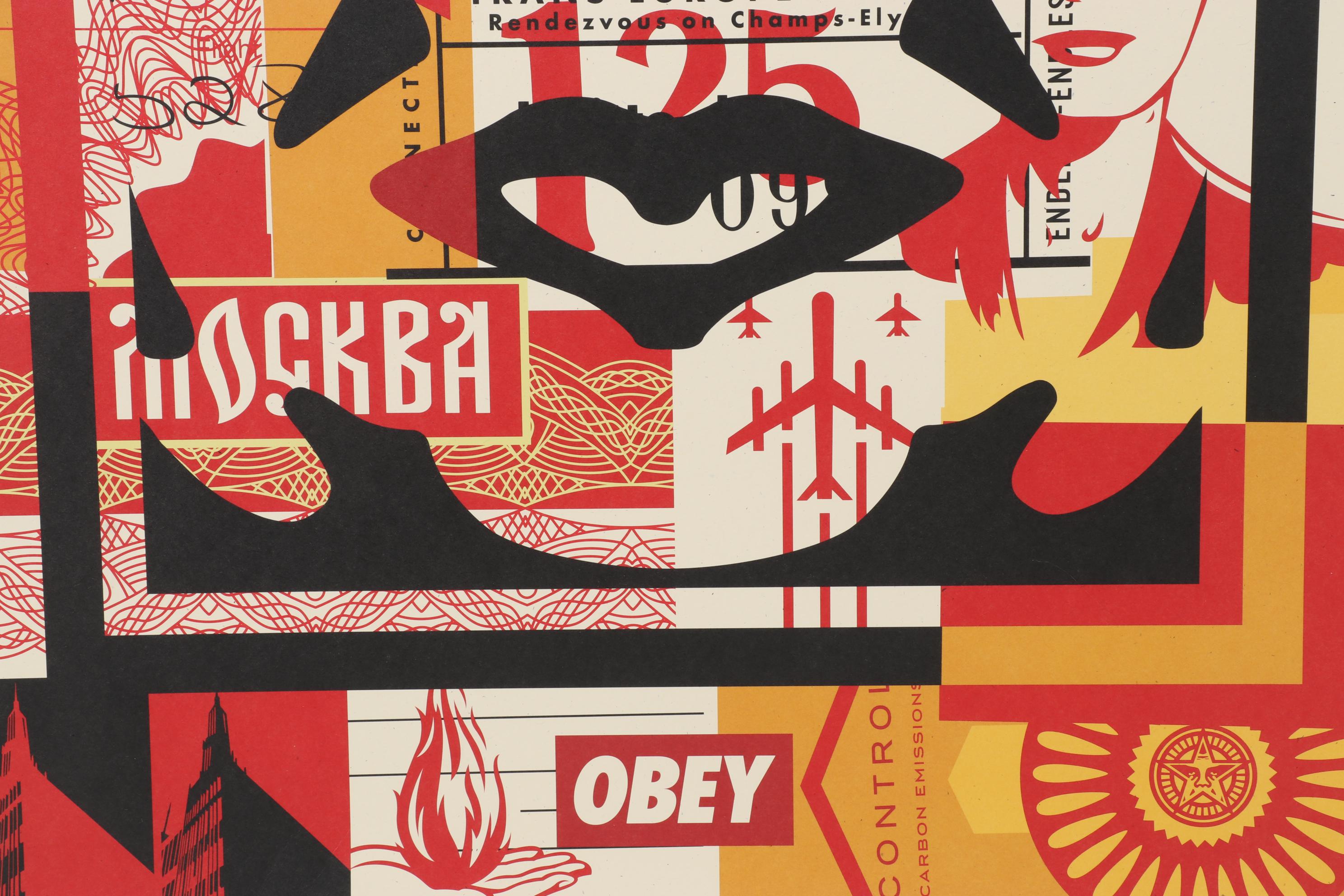 Shepard Fairey Serigraph "OBEY Collage Icon Middle," 2023