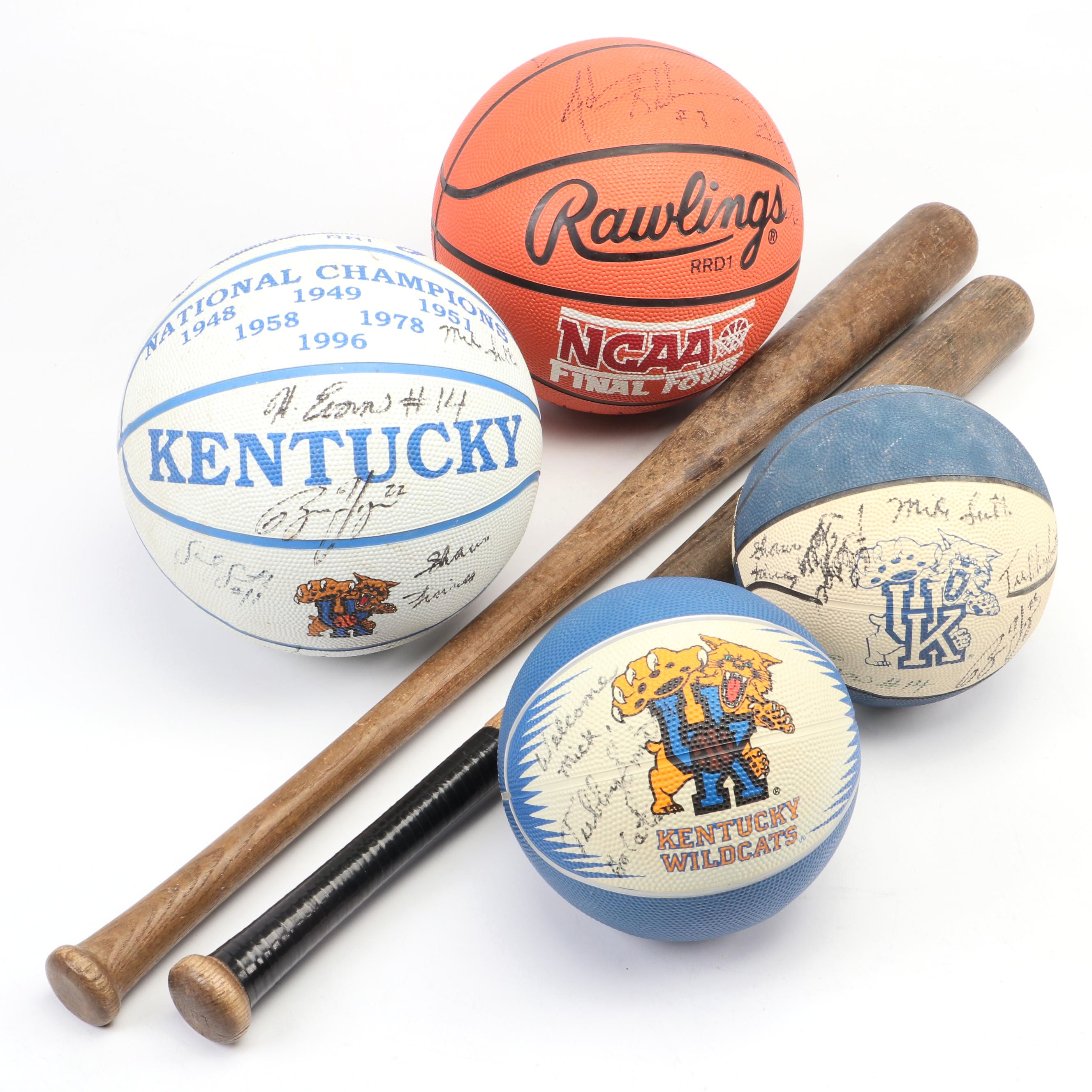 University Of Kentucky Signed Basketballs Featuring Tubby Smith with More