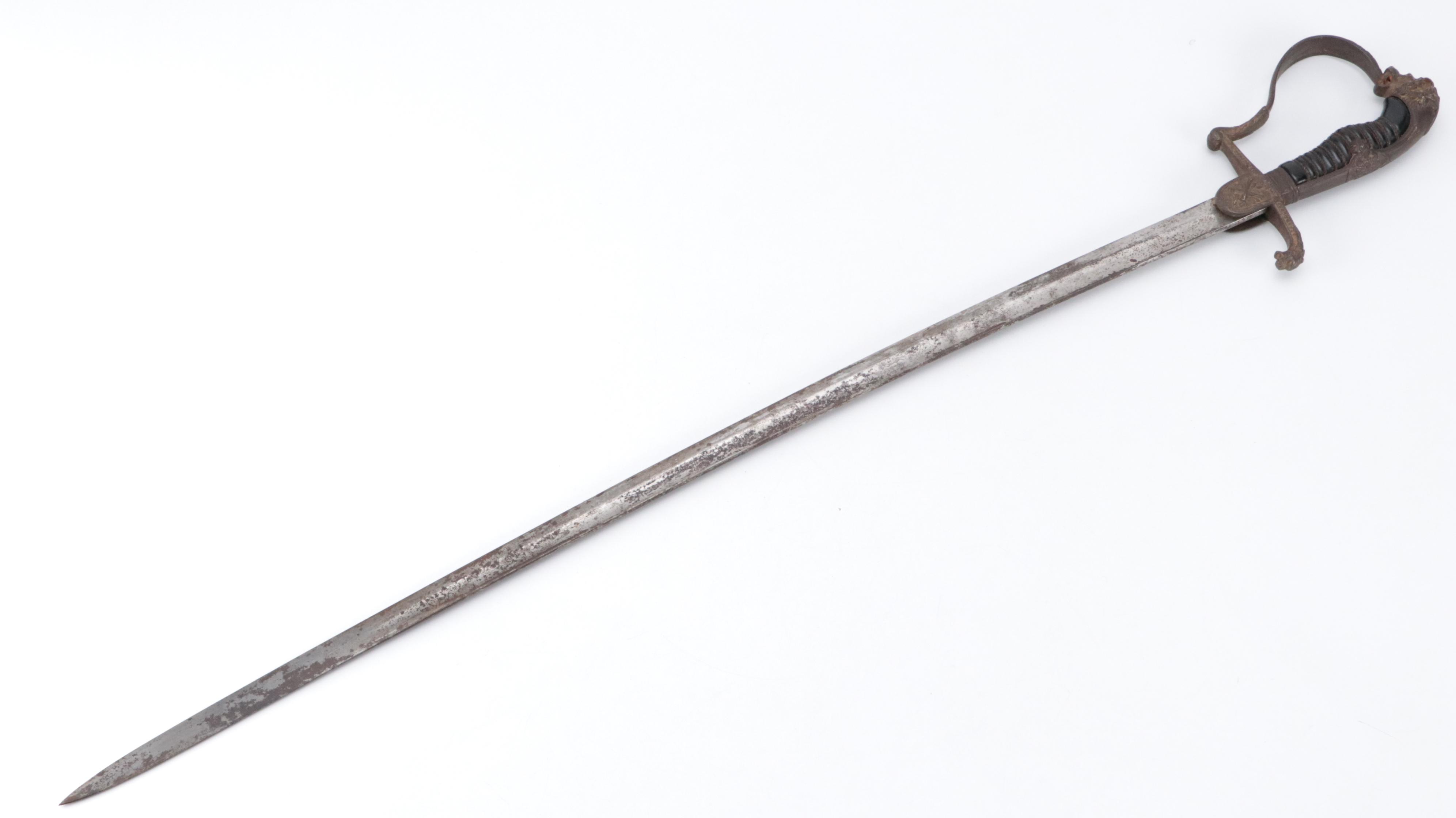 German Lion-Head Pommel Artillery Officer's Sword, Early to Mid 20th Century