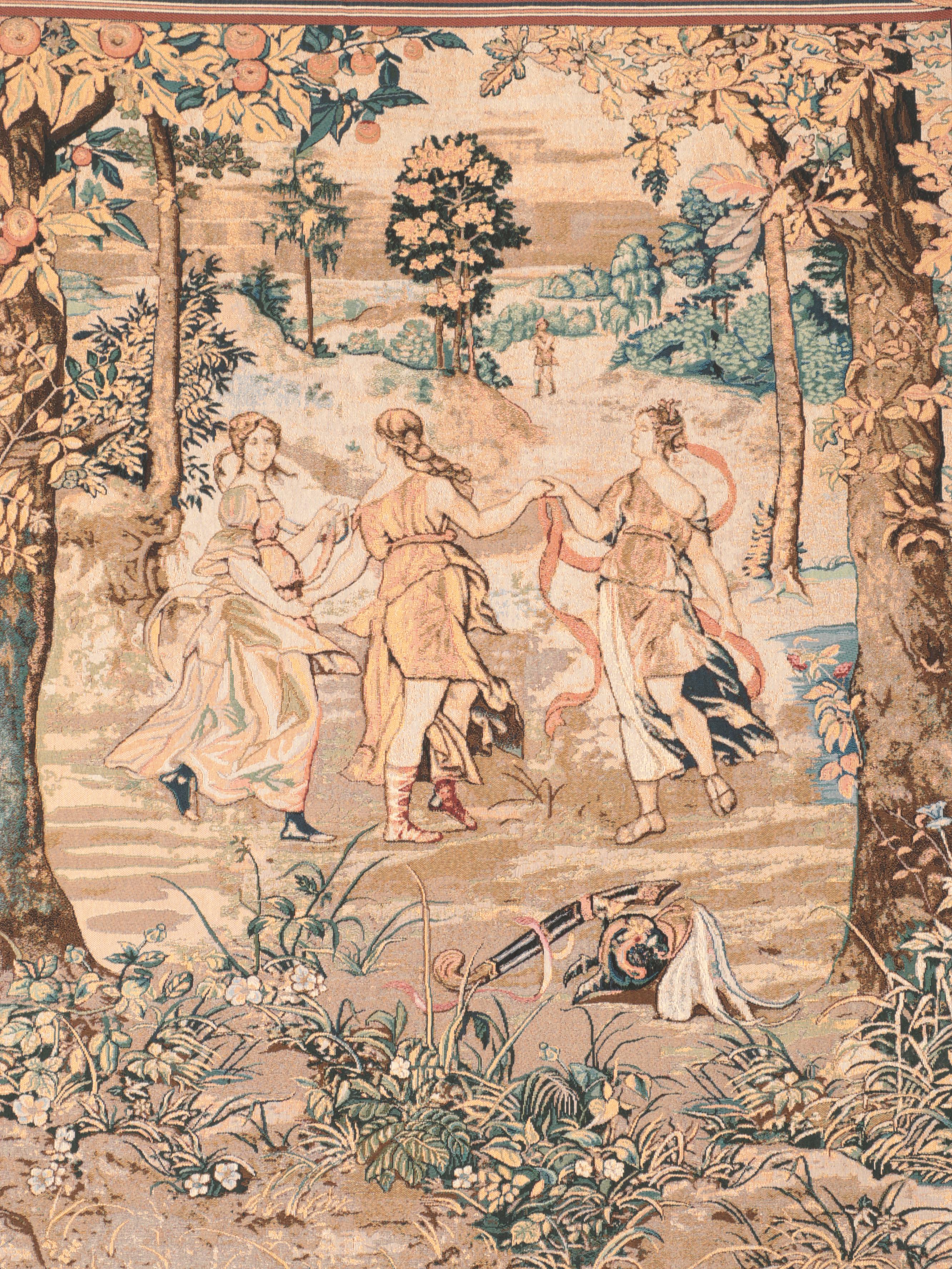 Machine Made Large Tapestry "The Dance" From The Biltmore Estate Collection