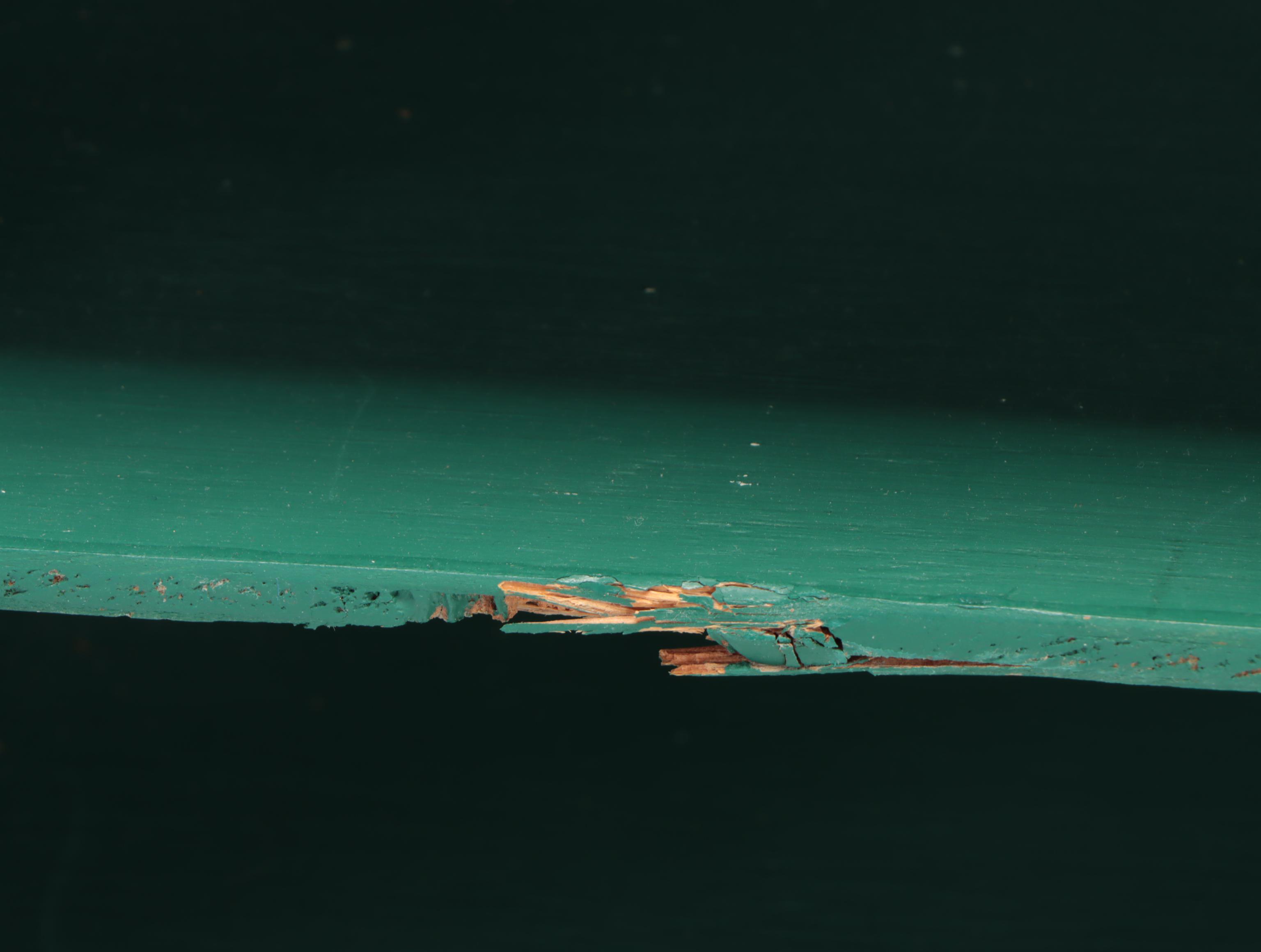 Green-Painted Wooden Organizer Cubby With Desk Lamp and Pencil Cup