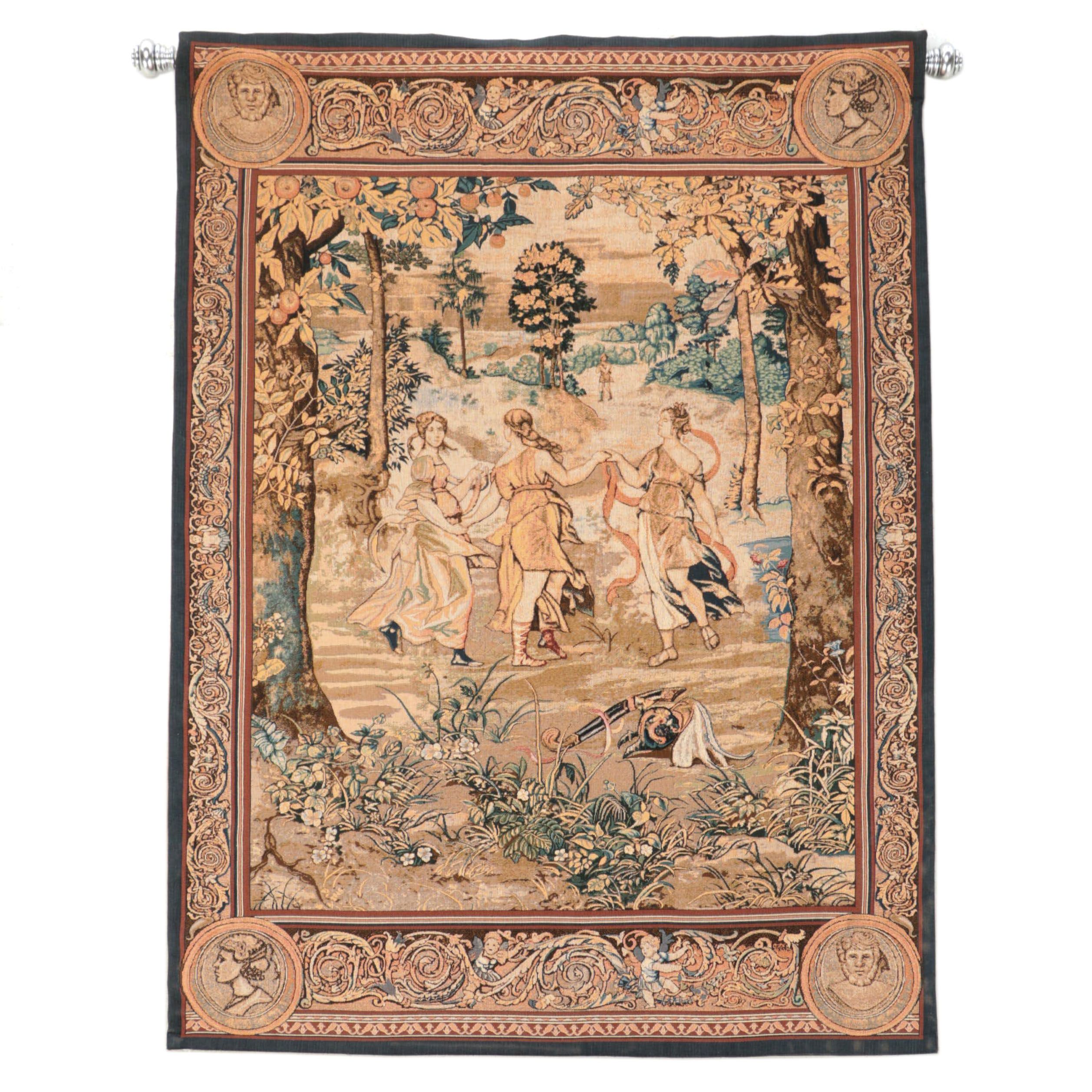 Machine Made Large Tapestry "The Dance" From The Biltmore Estate Collection