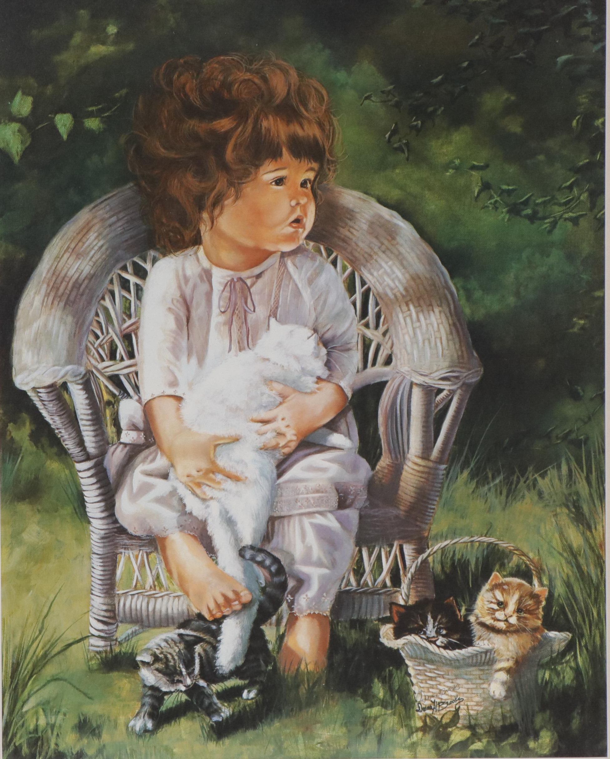 Donna Brooks Offset Lithograph "Can We Keep Them All?"