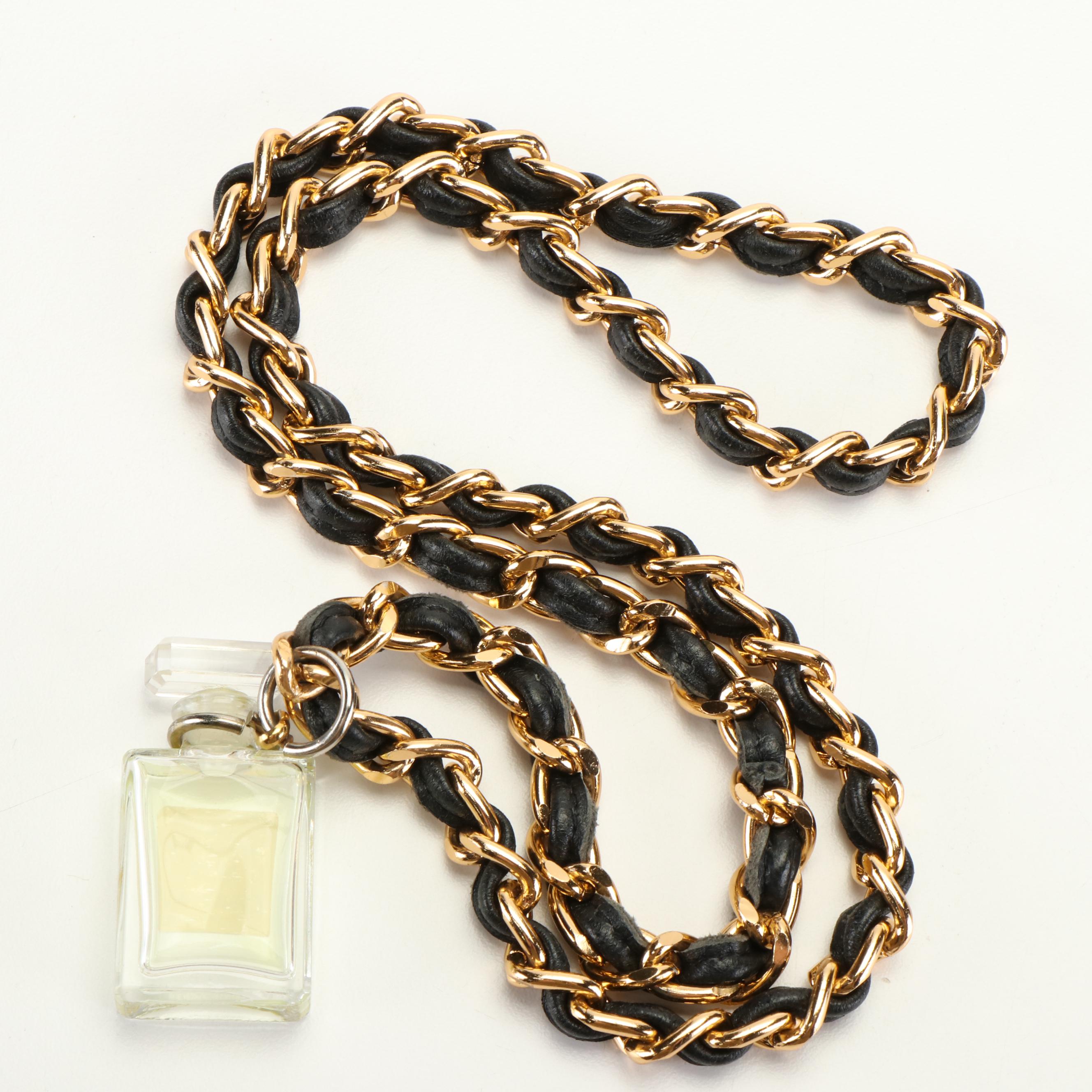 Chanel Mini Perfume Bottle Accessory With Box