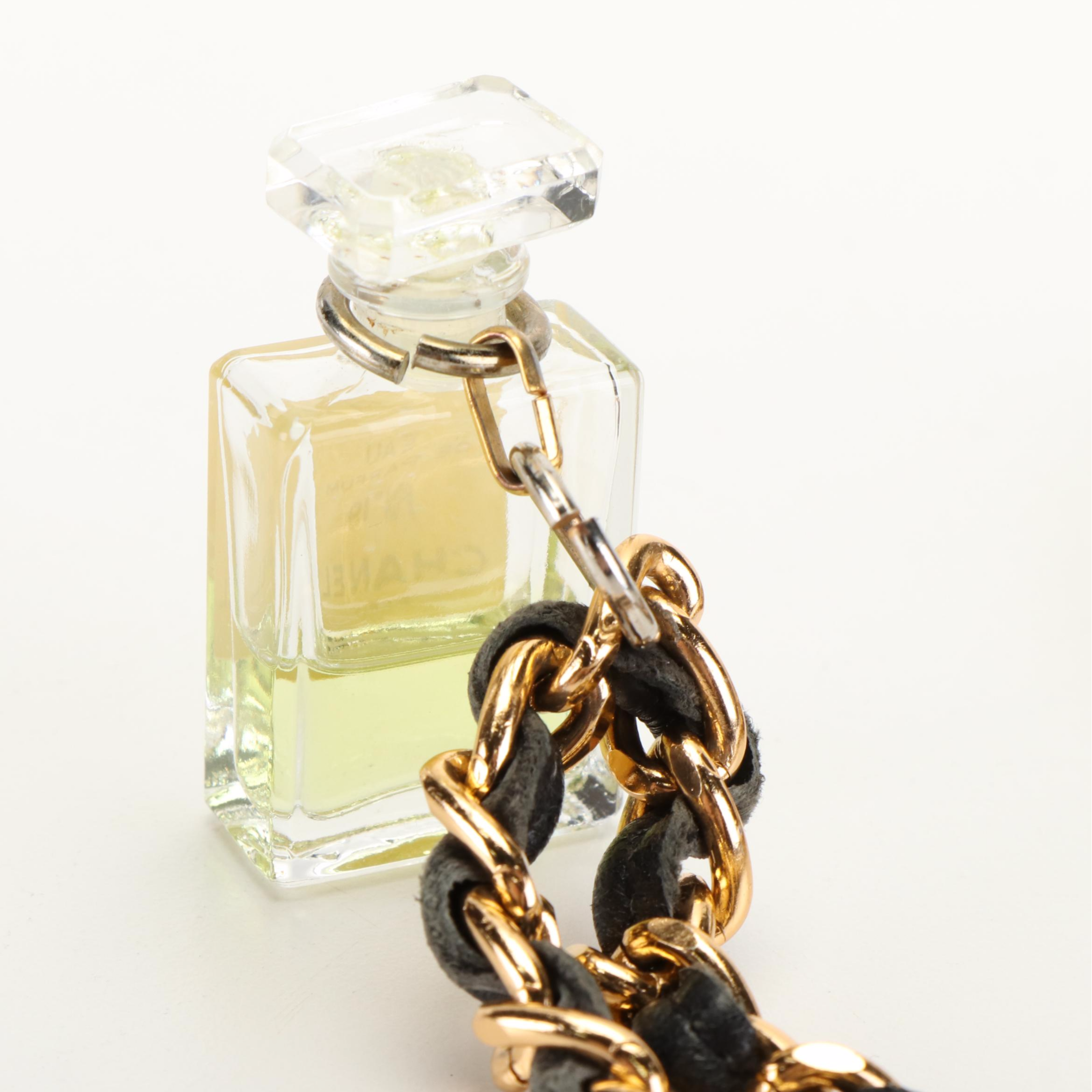 Chanel Mini Perfume Bottle Accessory With Box