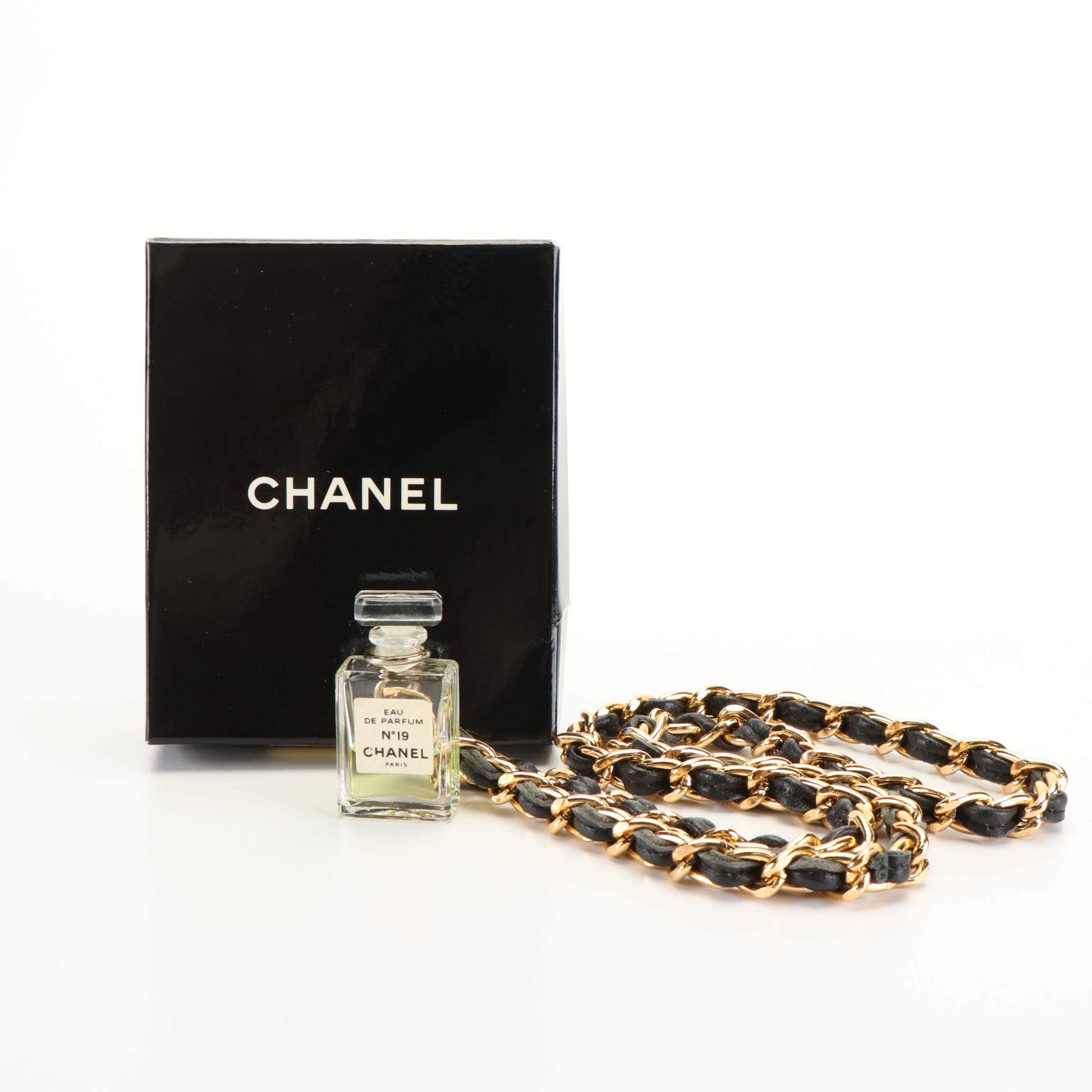 Chanel Mini Perfume Bottle Accessory With Box