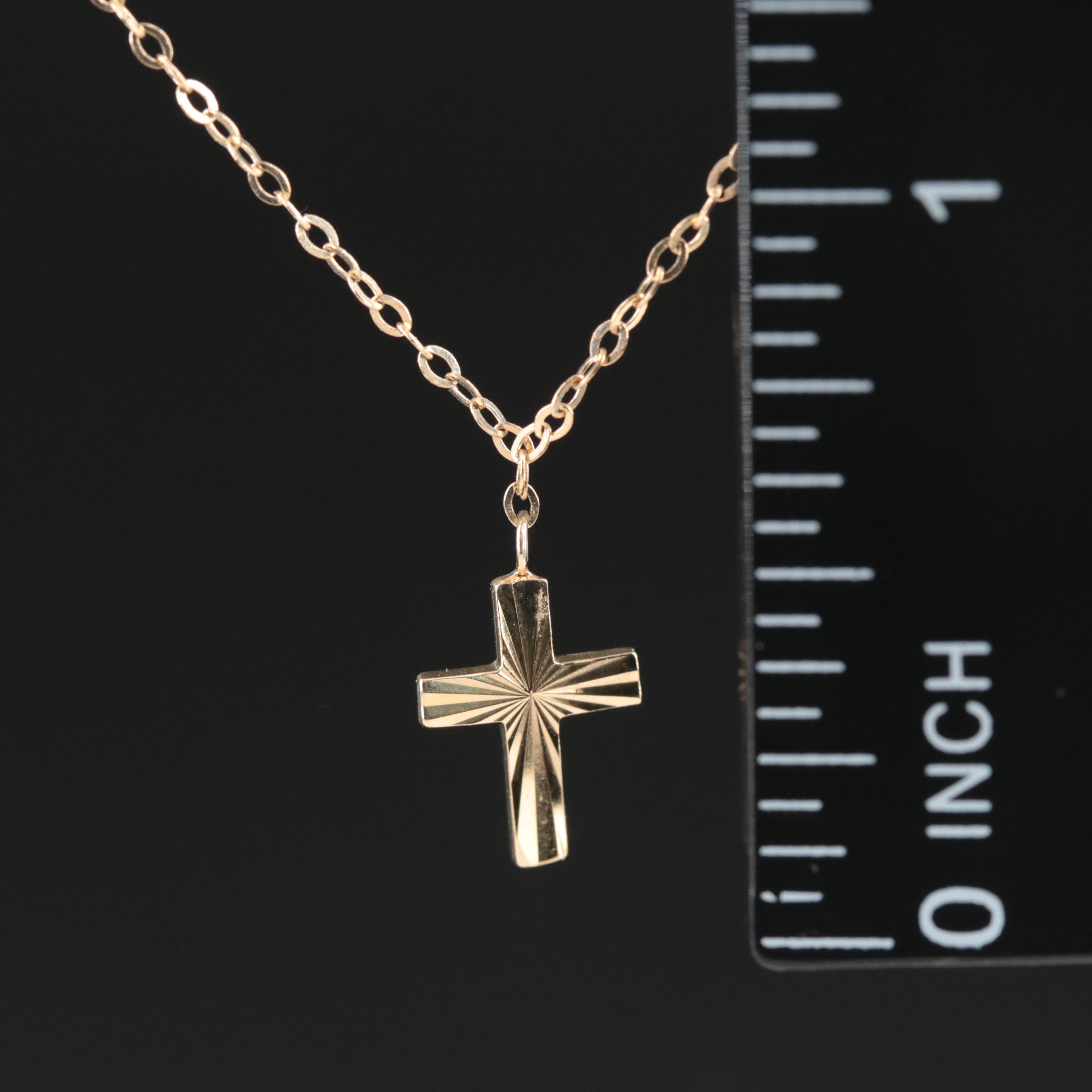 14K Triple Cross Necklace