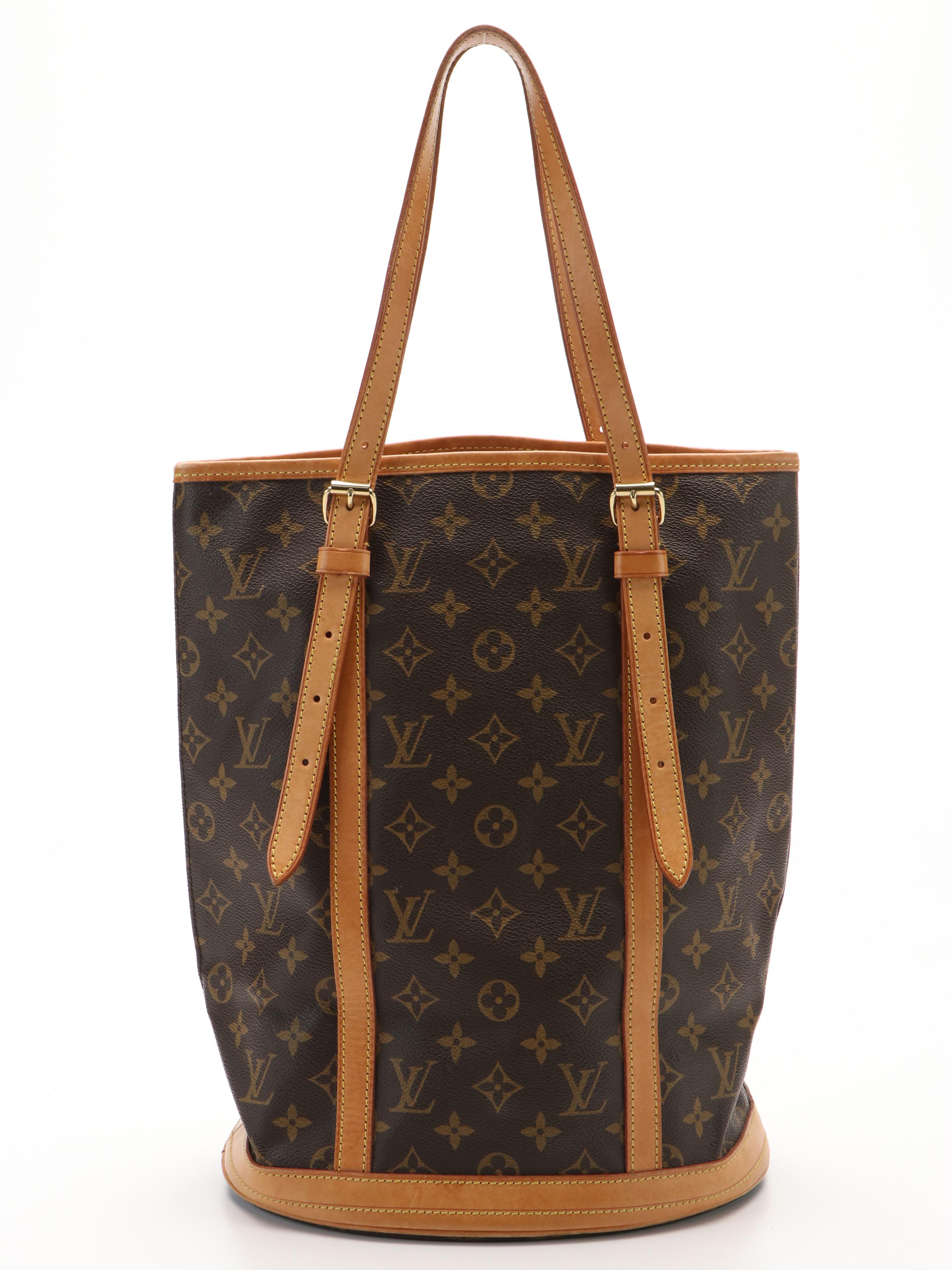 Louis Vuitton Bucket Bag GM in Monogram Coated Canvas and Vachetta Leather