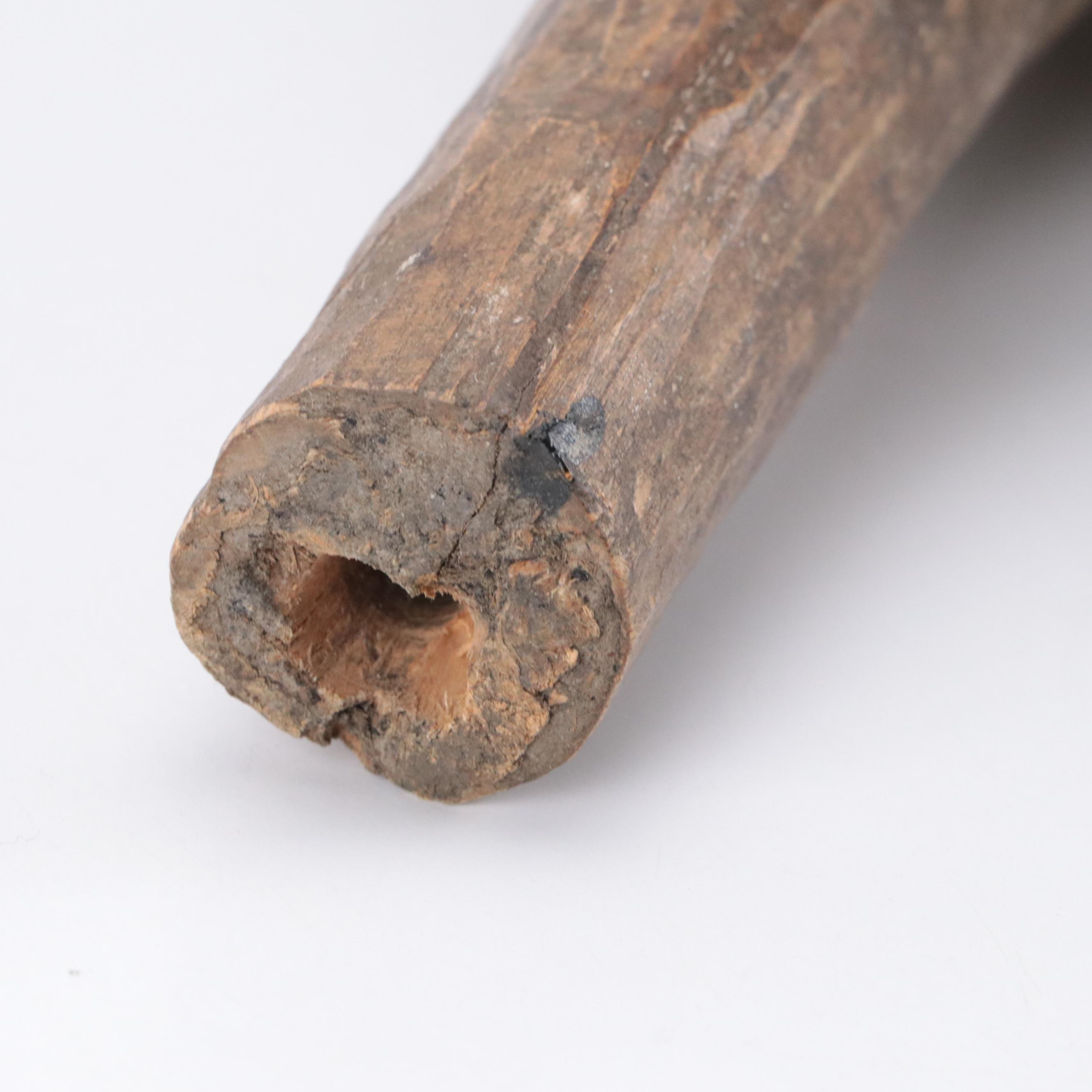 Hand-Carved Fang Style Pole Top Mask With Brass Discs