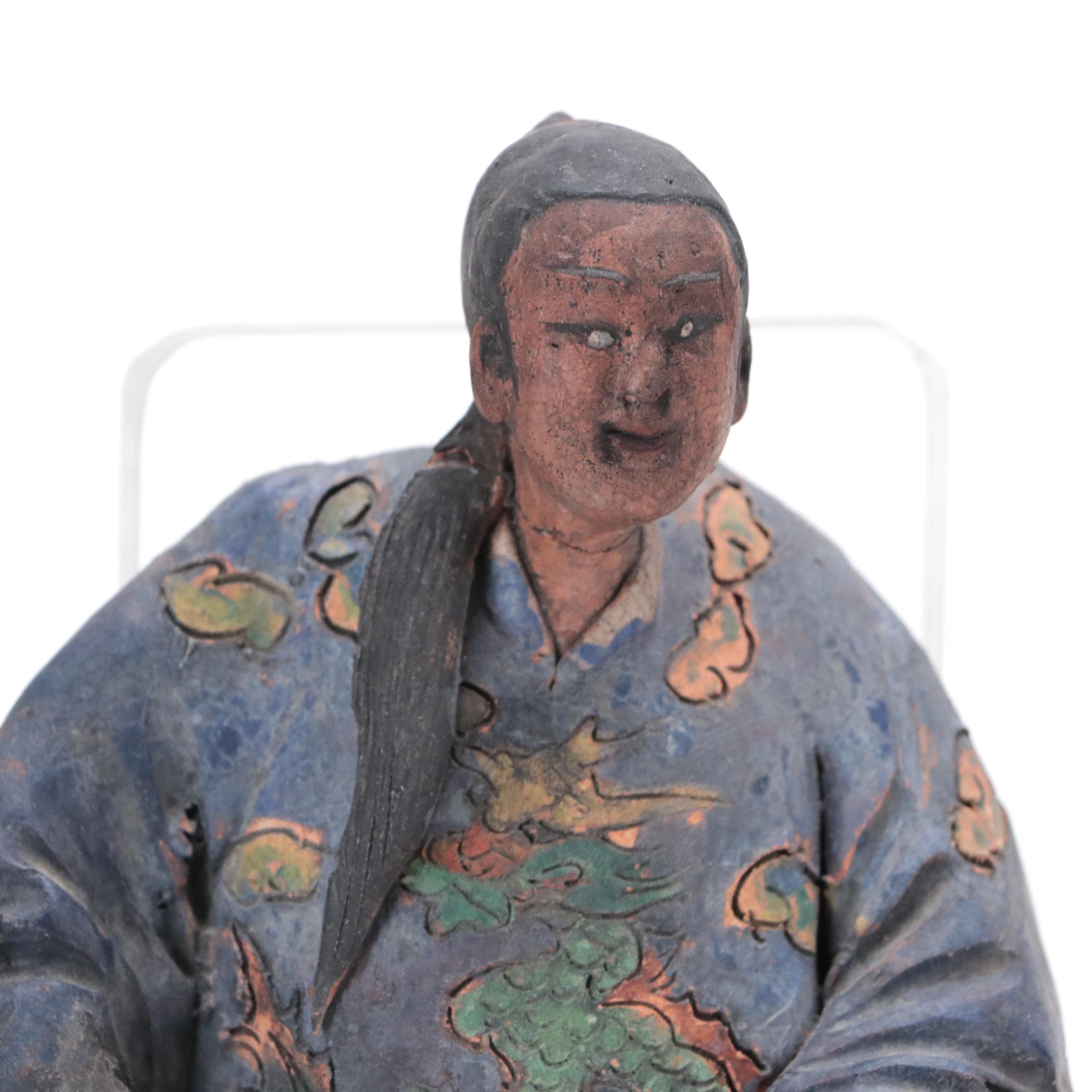 Chinese Earthenware Figures on Acrylic Bases