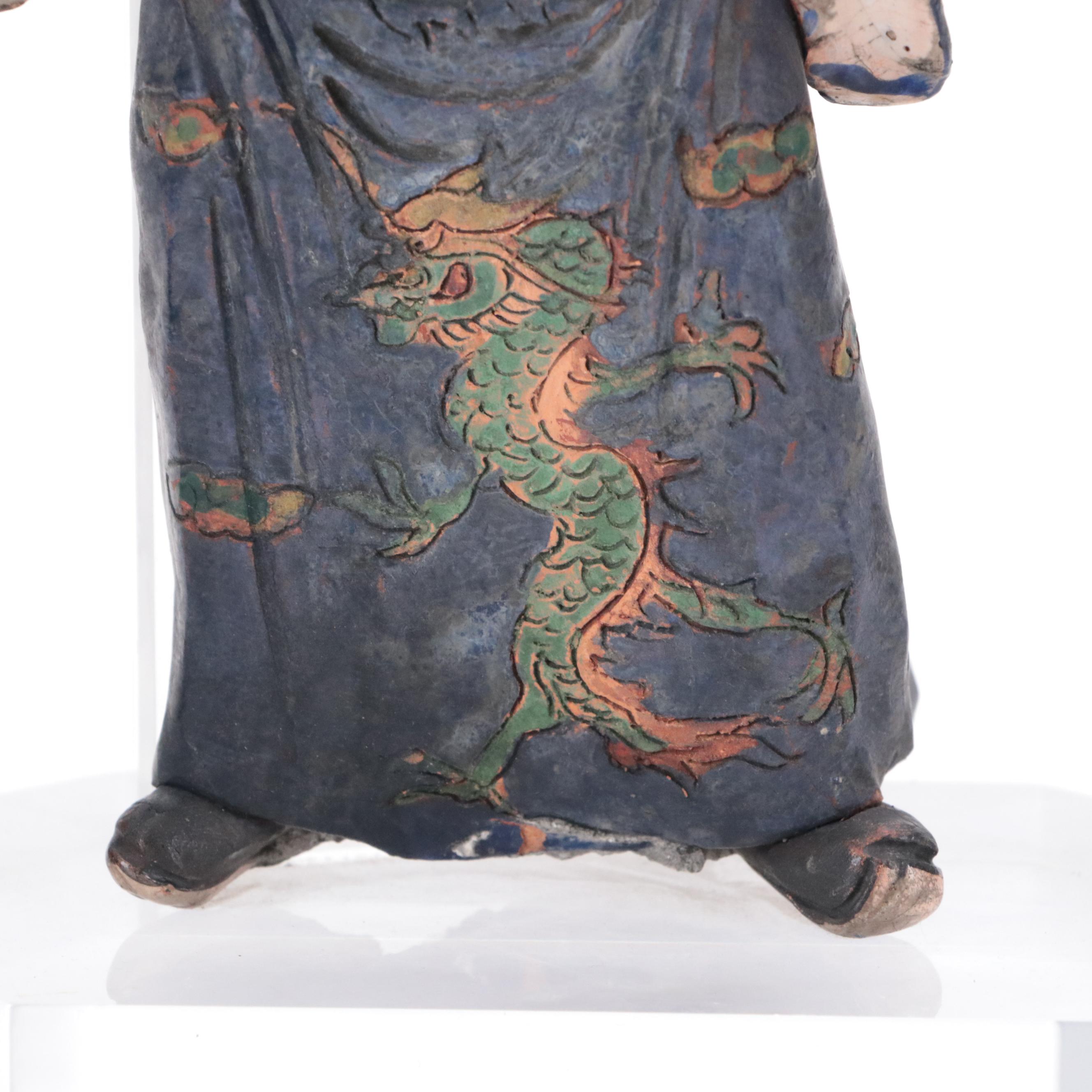 Chinese Earthenware Figures on Acrylic Bases