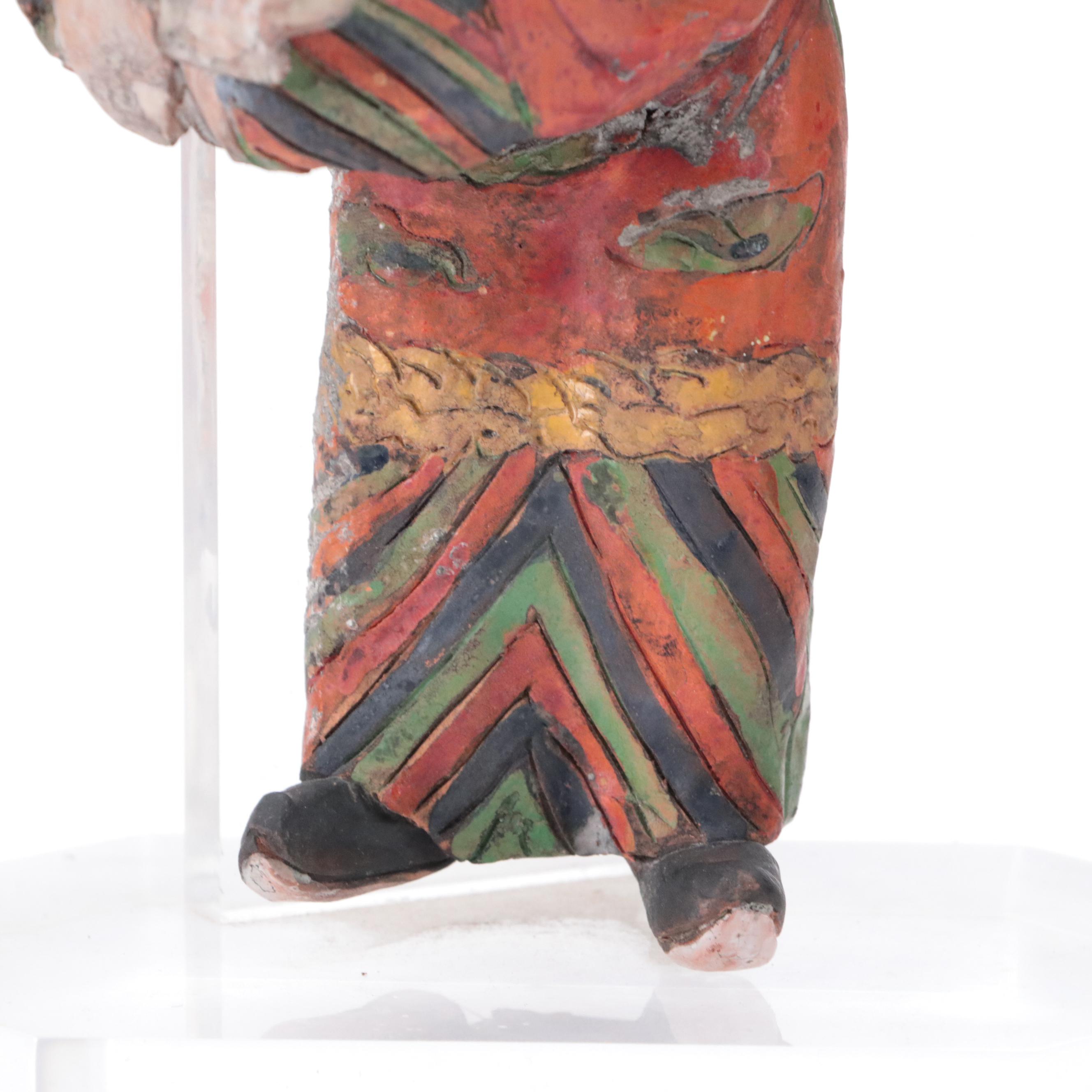 Chinese Earthenware Figures on Acrylic Bases