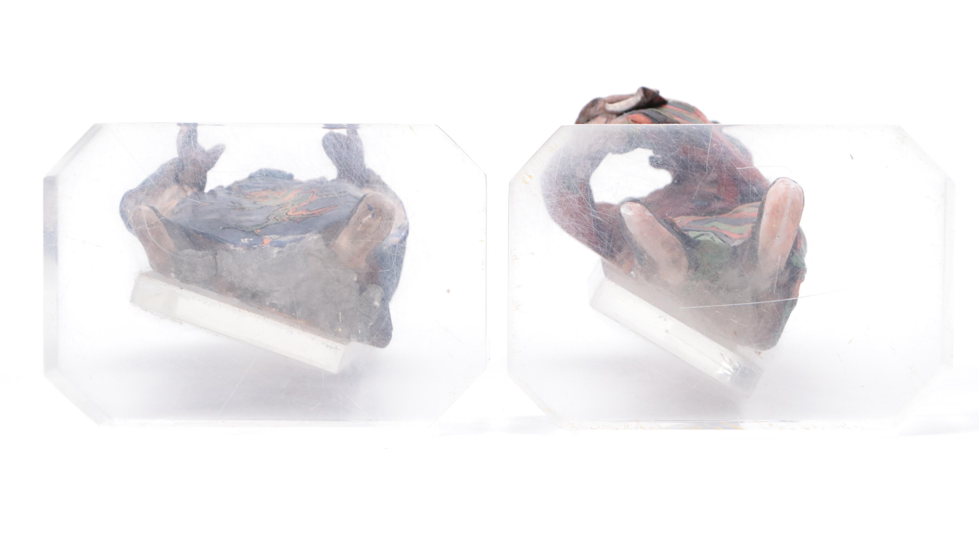 Chinese Earthenware Figures on Acrylic Bases