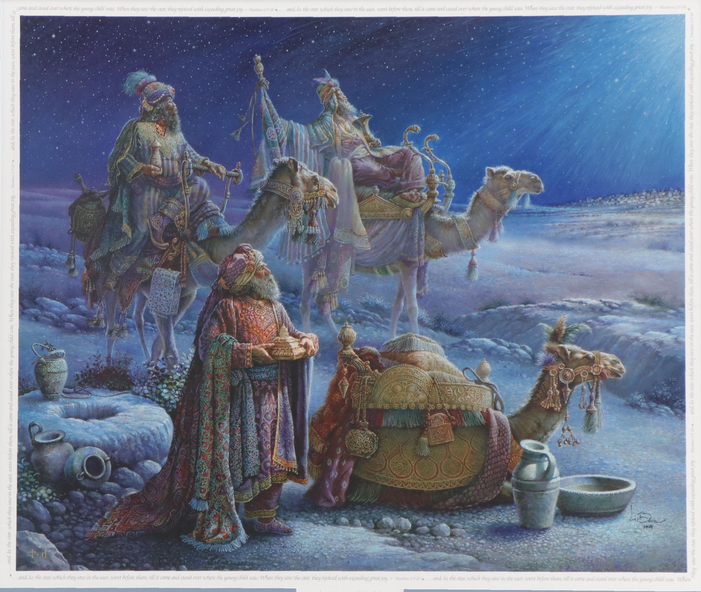 Tom duBois Offset Lithograph "...and Wise Men Came Bearing Gifts," 1998