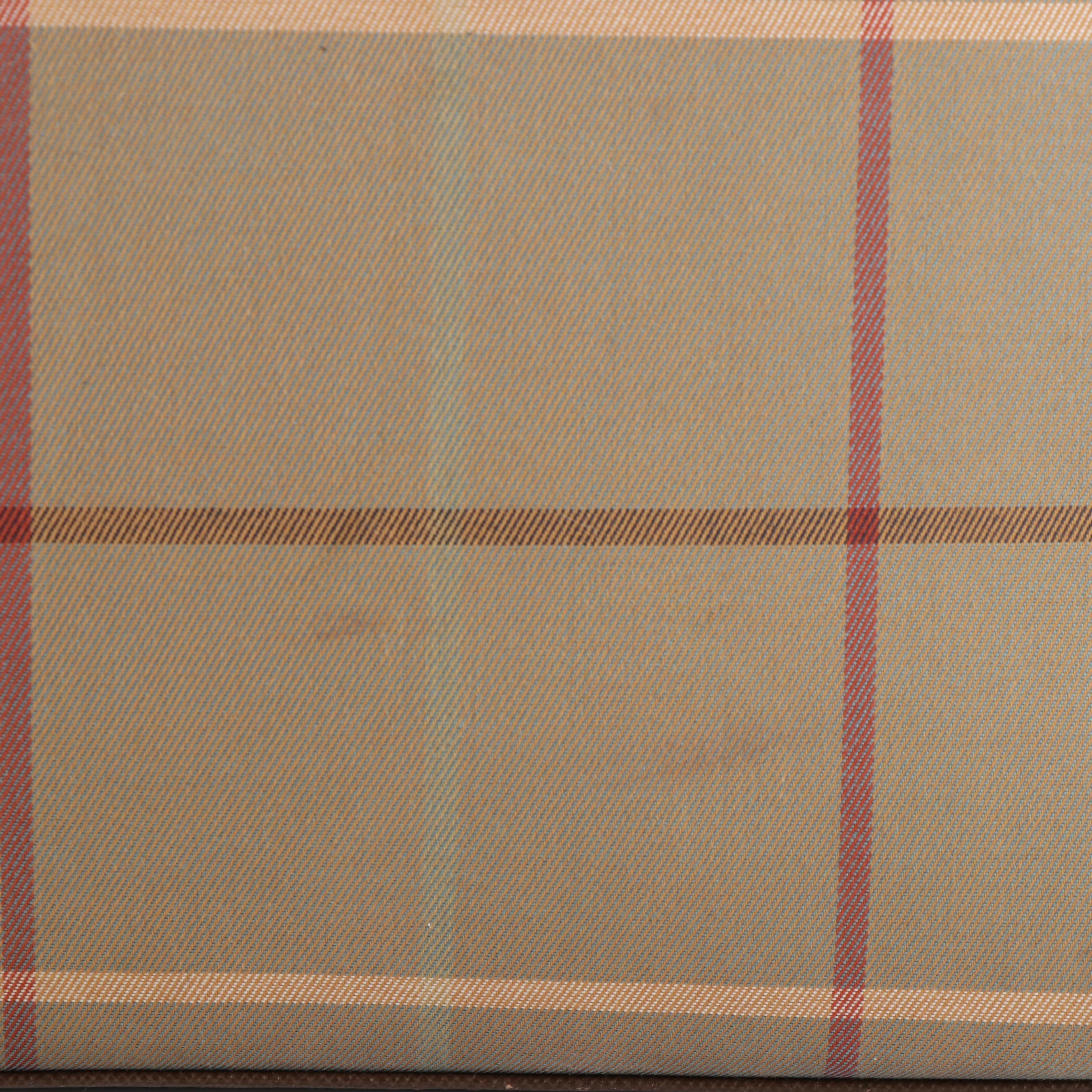 Burberry  Brown Plaid Canvas Document Bag