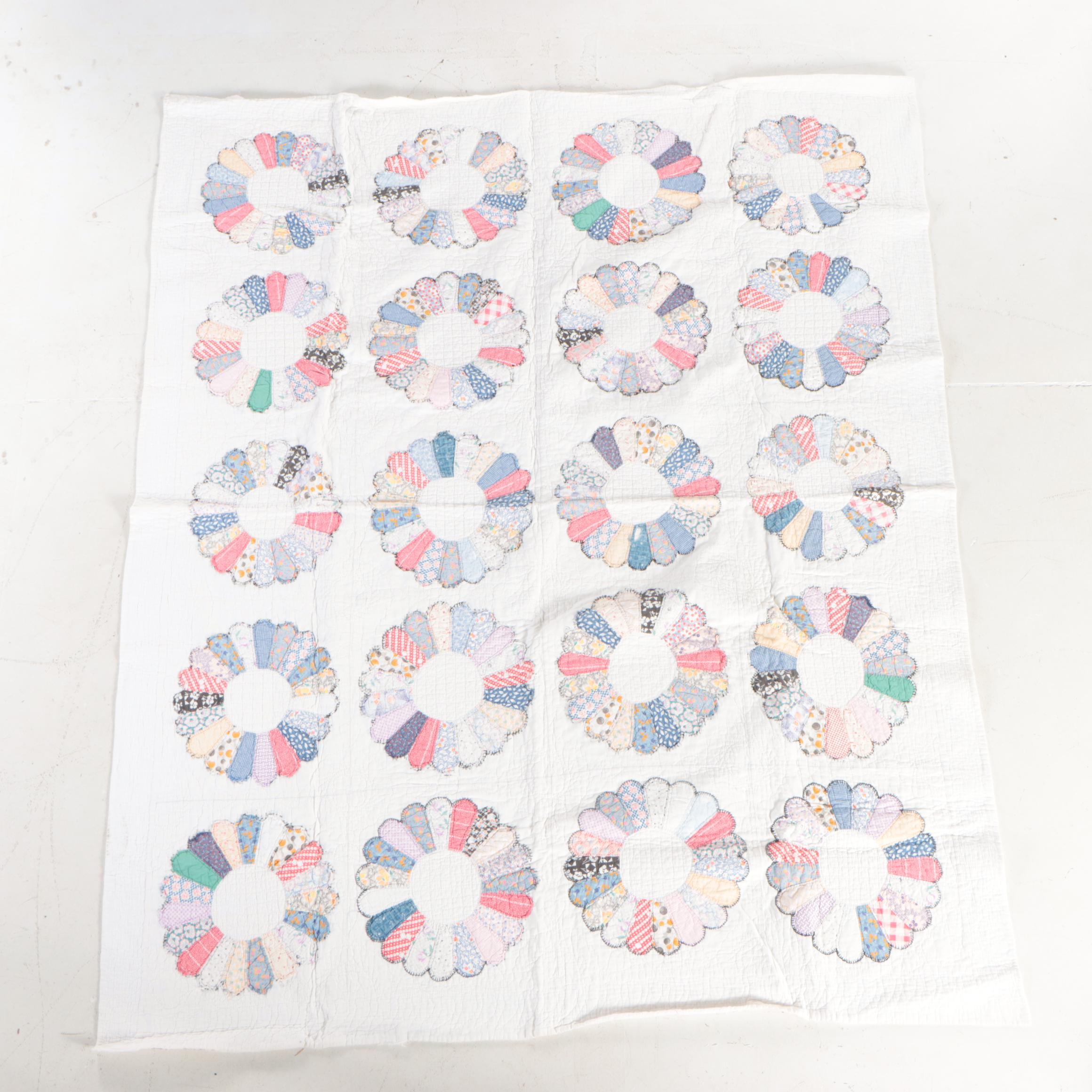 Handmade "Dresden Plate", "Nine Patch", and "Hourglass" Pieced Quilts, 20th C.