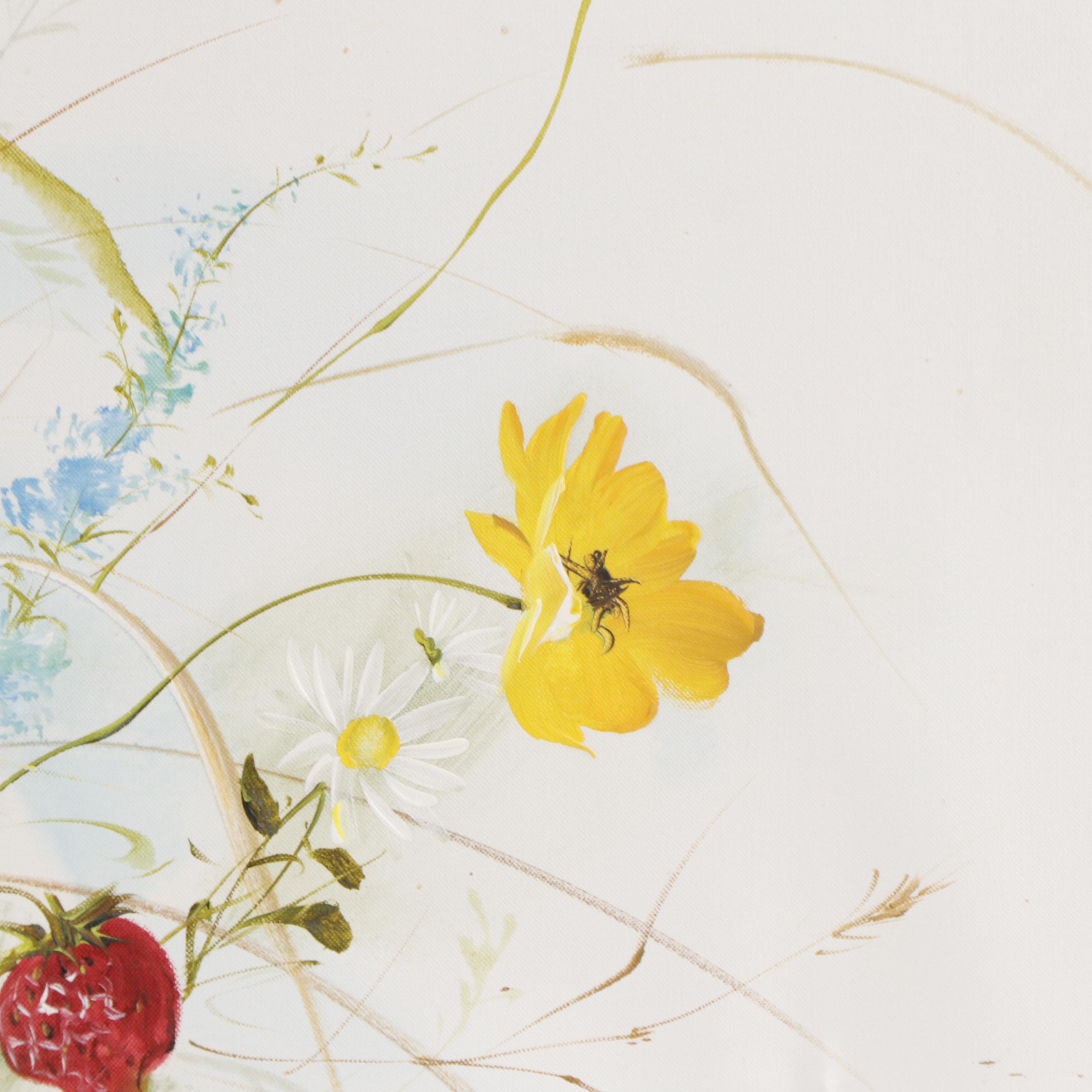 Wildflower Bouquet Oil Painting, Circa 1970
