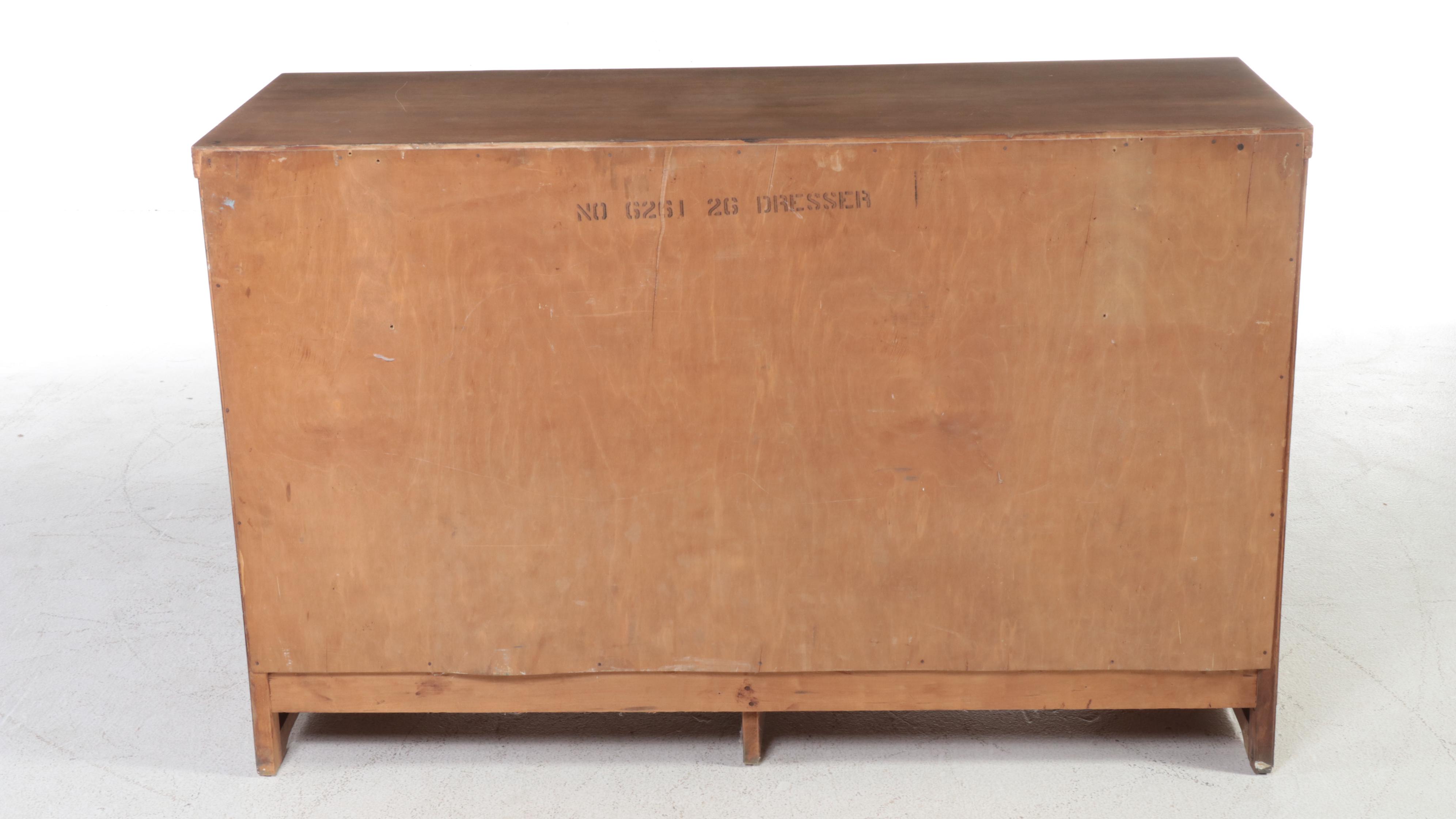 Mid Century Modern Oak Six-Drawer Chest