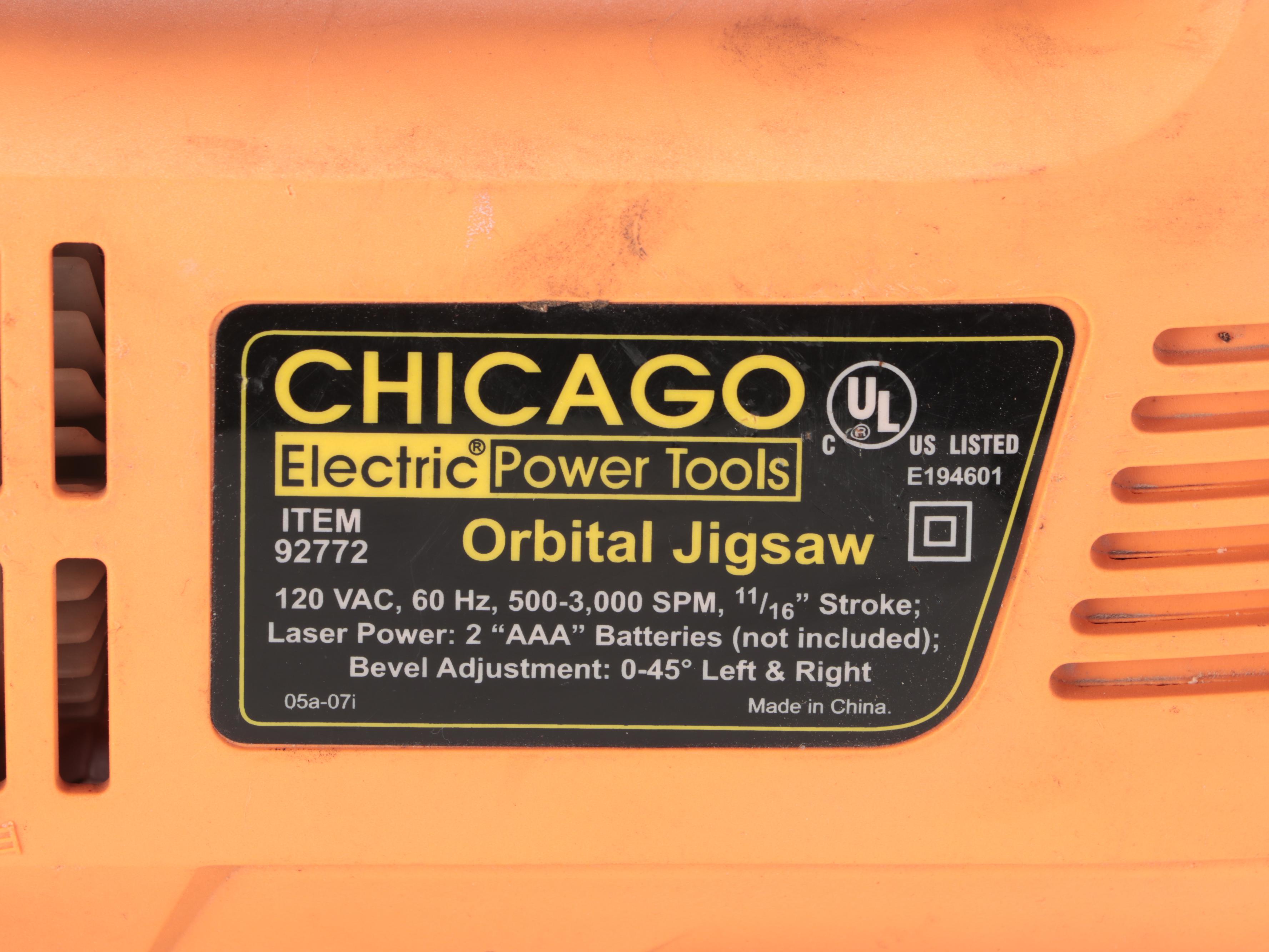 Chicago Electric Jigsaw and Angle Grinder, Drill Master Impact Drill