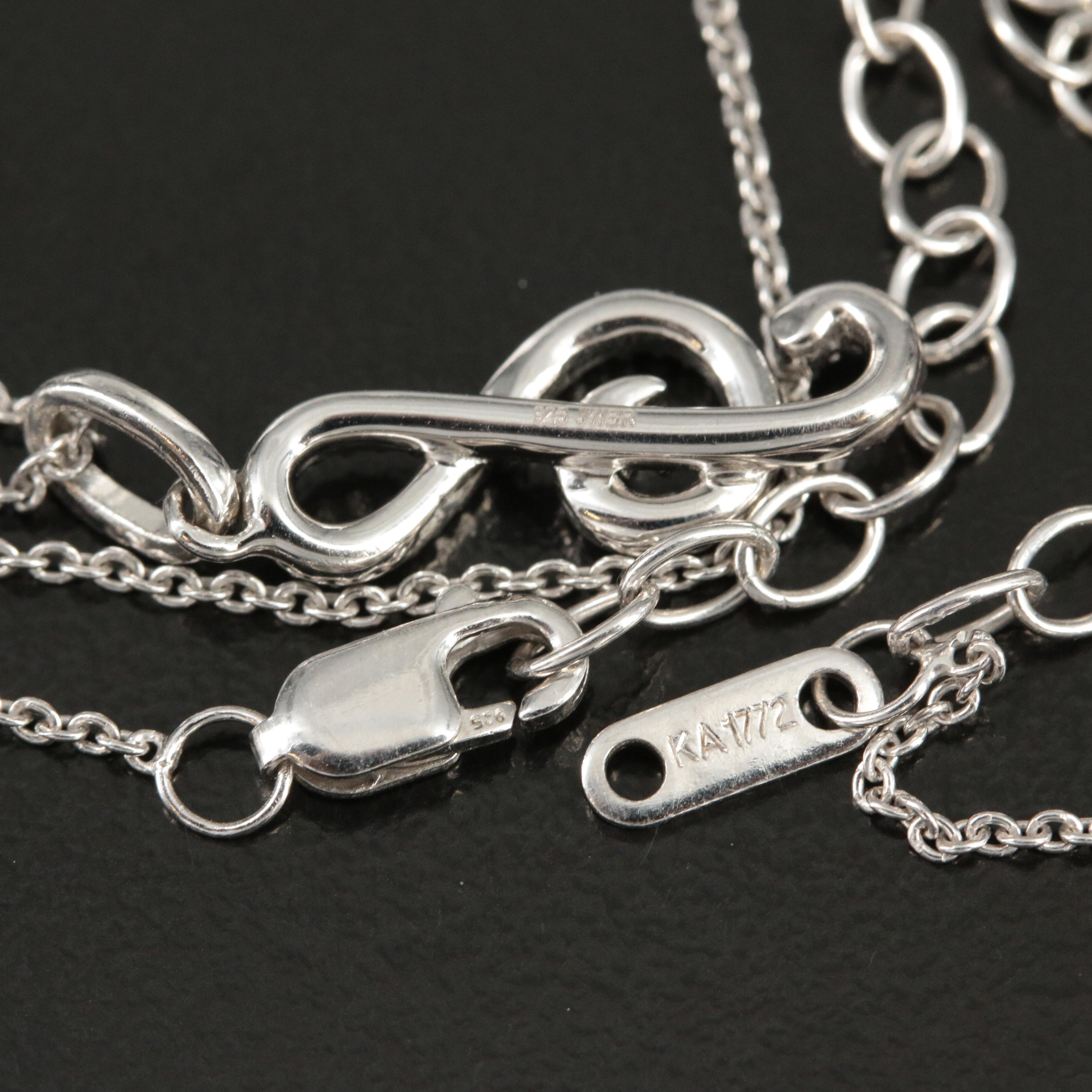 Sterling Diamond Treble Clef Pendant Necklace