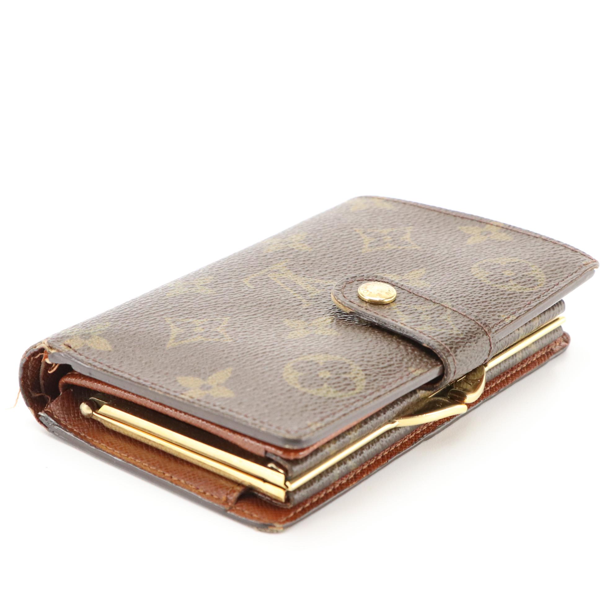 Louis Vuitton Porte Viennois Kiss Lock Coin Purse Wallet in Monogram Canvas