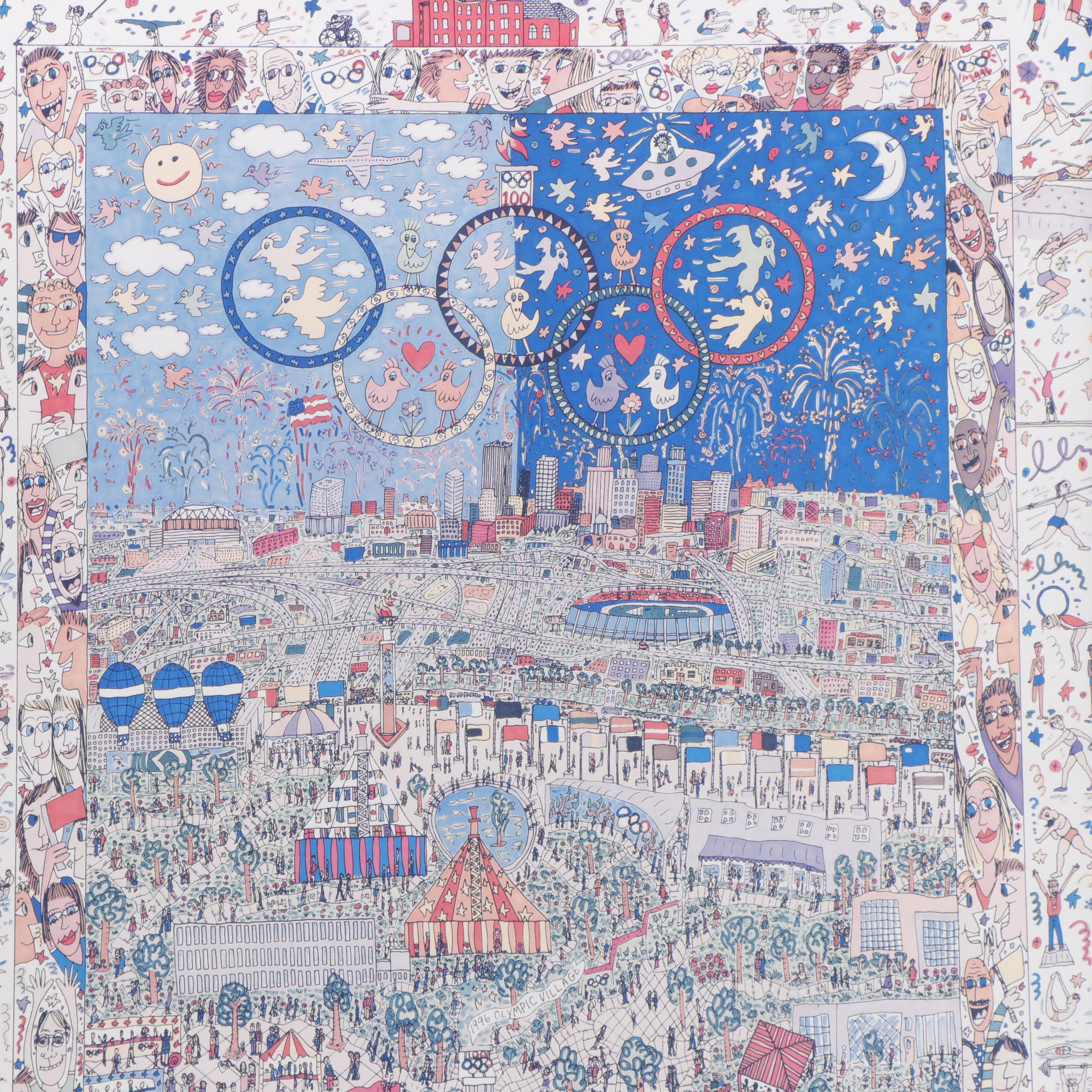 Olympic Games 1996 Atlanta Poster Designed by James Rizzi