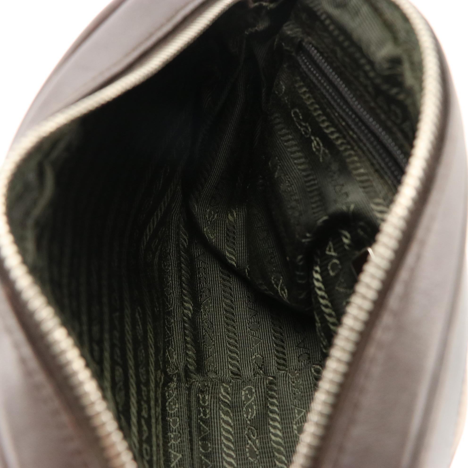 Prada Two-Tone Brown Leather Shoulder Bag