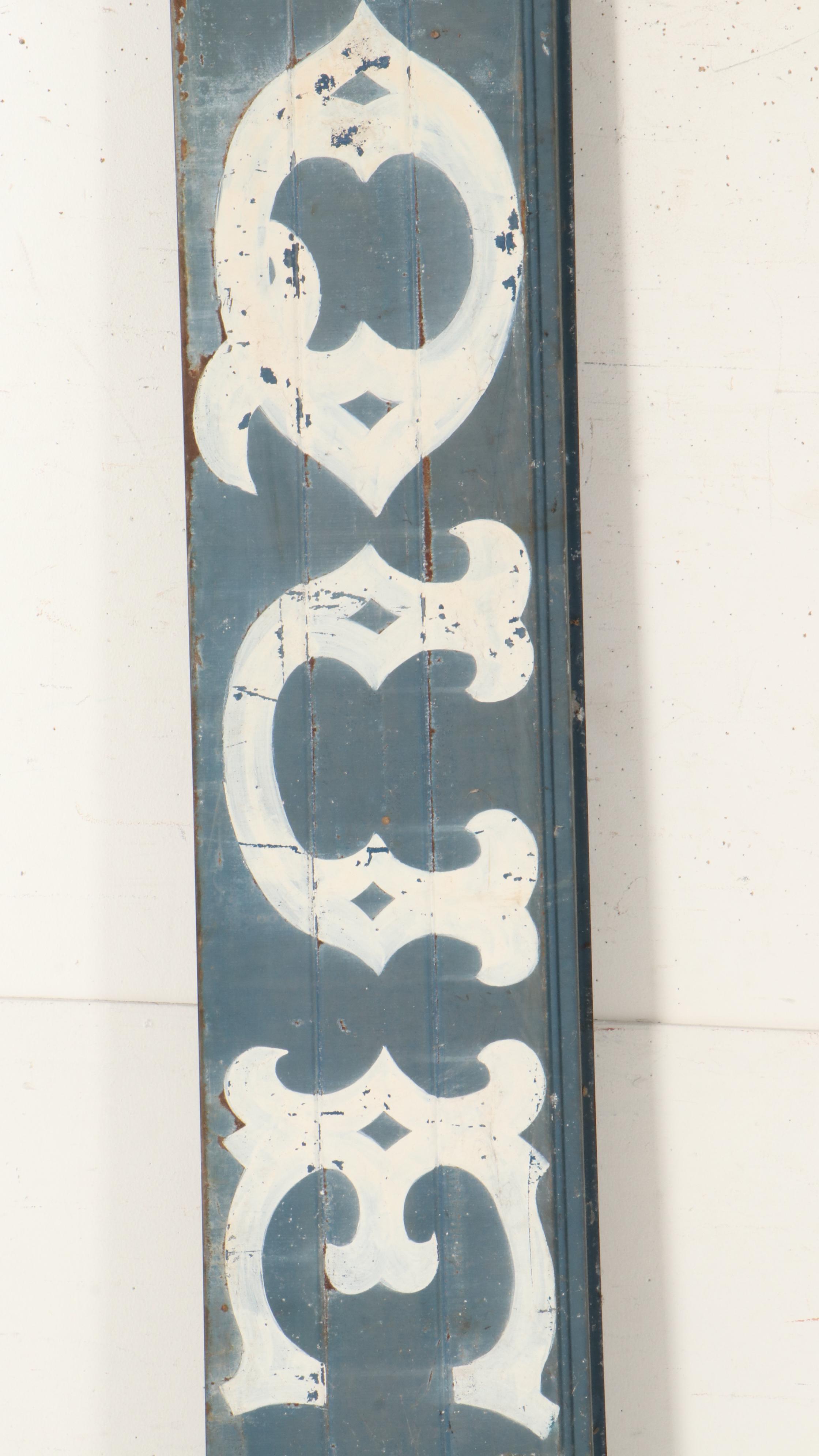 Large Scale Paint-Decorated Metal "Antiques" Wall Signs