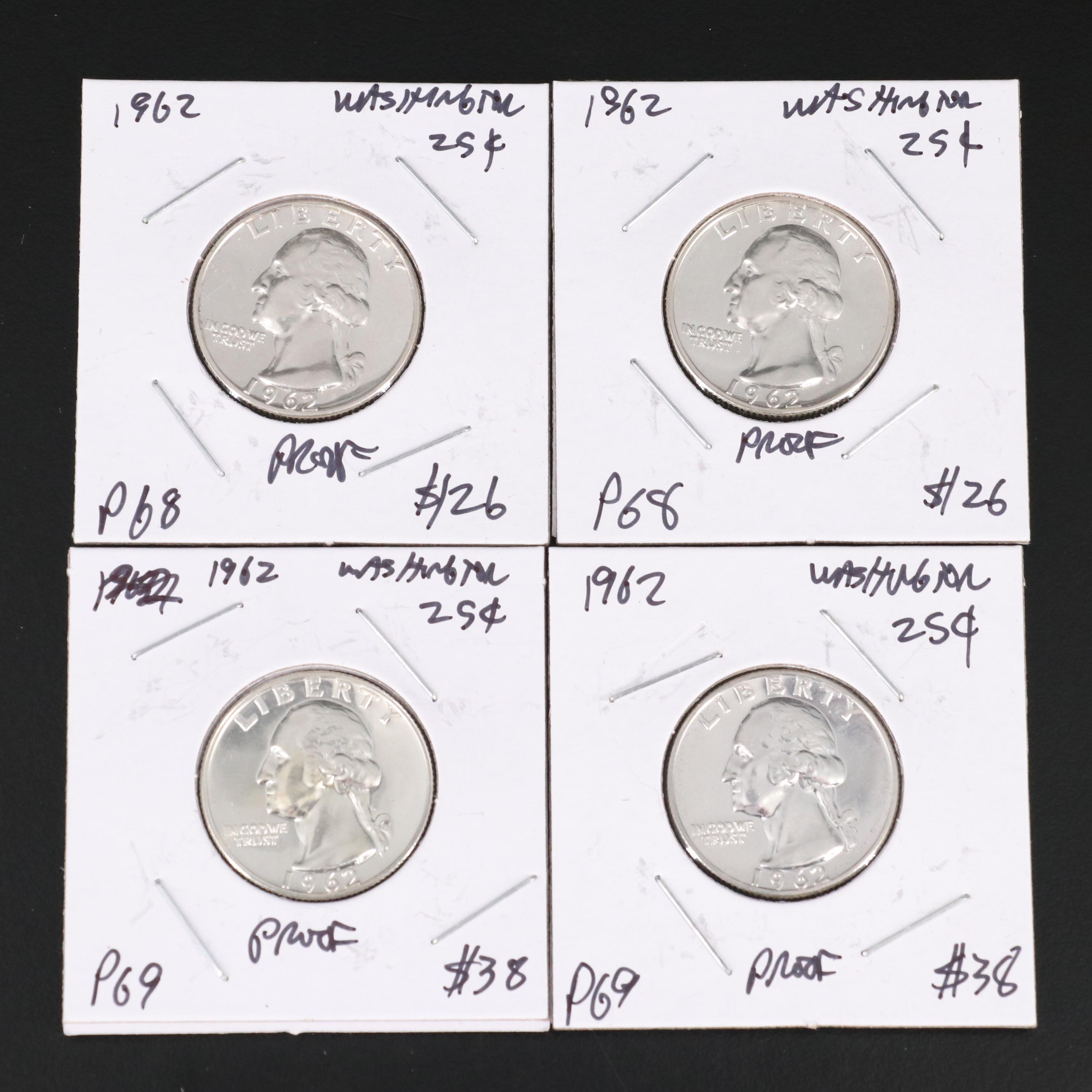 Thirty-Three Washington Proof Quarters, Including Silver
